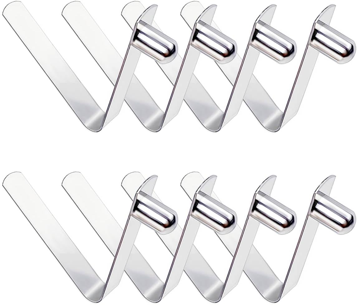 8 Pack Stainless Steel Tent Pole Clips Push Button Kayak Spring Snap Tube Clip