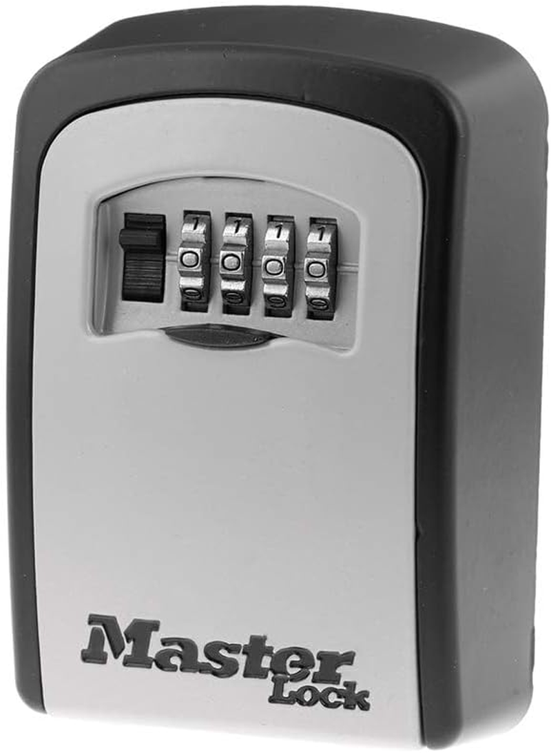 Set Your Own Combination Wall Mount Lock Box, 5 Key Capacity, Black 5401EC