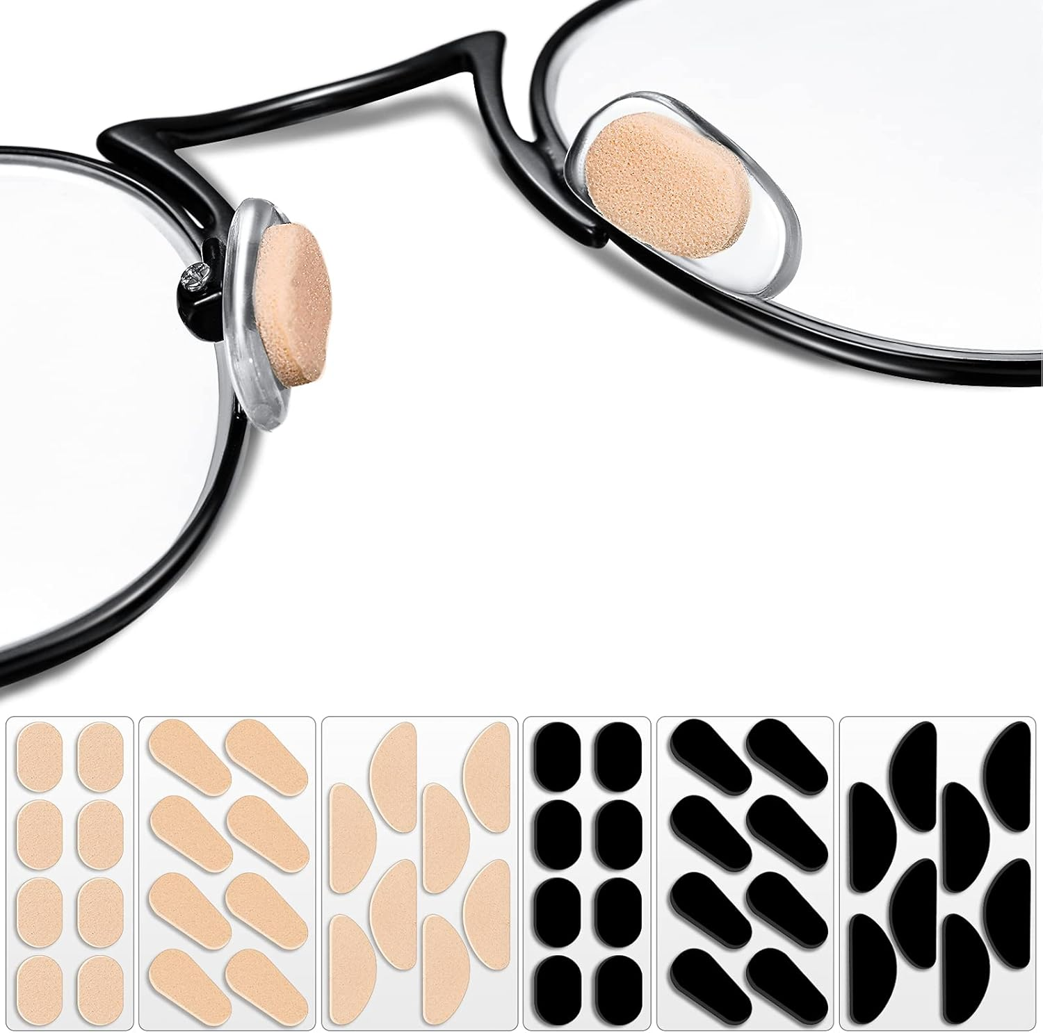 96 Pairs Foam Eyeglass Nose Pads Self Adhesive Anti Slip Glasses Cushion Set