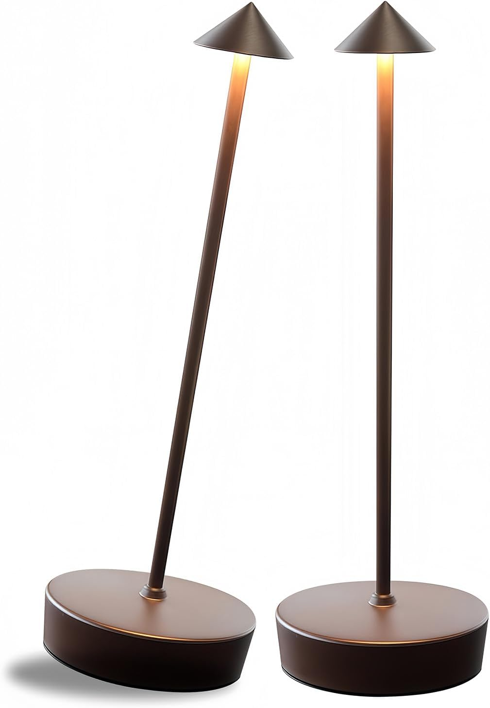 2 Packs Cordless Rechargeable Table Lamp 7200Mah Portable Touch Control LED Dimmable Rechargeable Table Lamp for Bedroom Reading(2 Packs Brown)