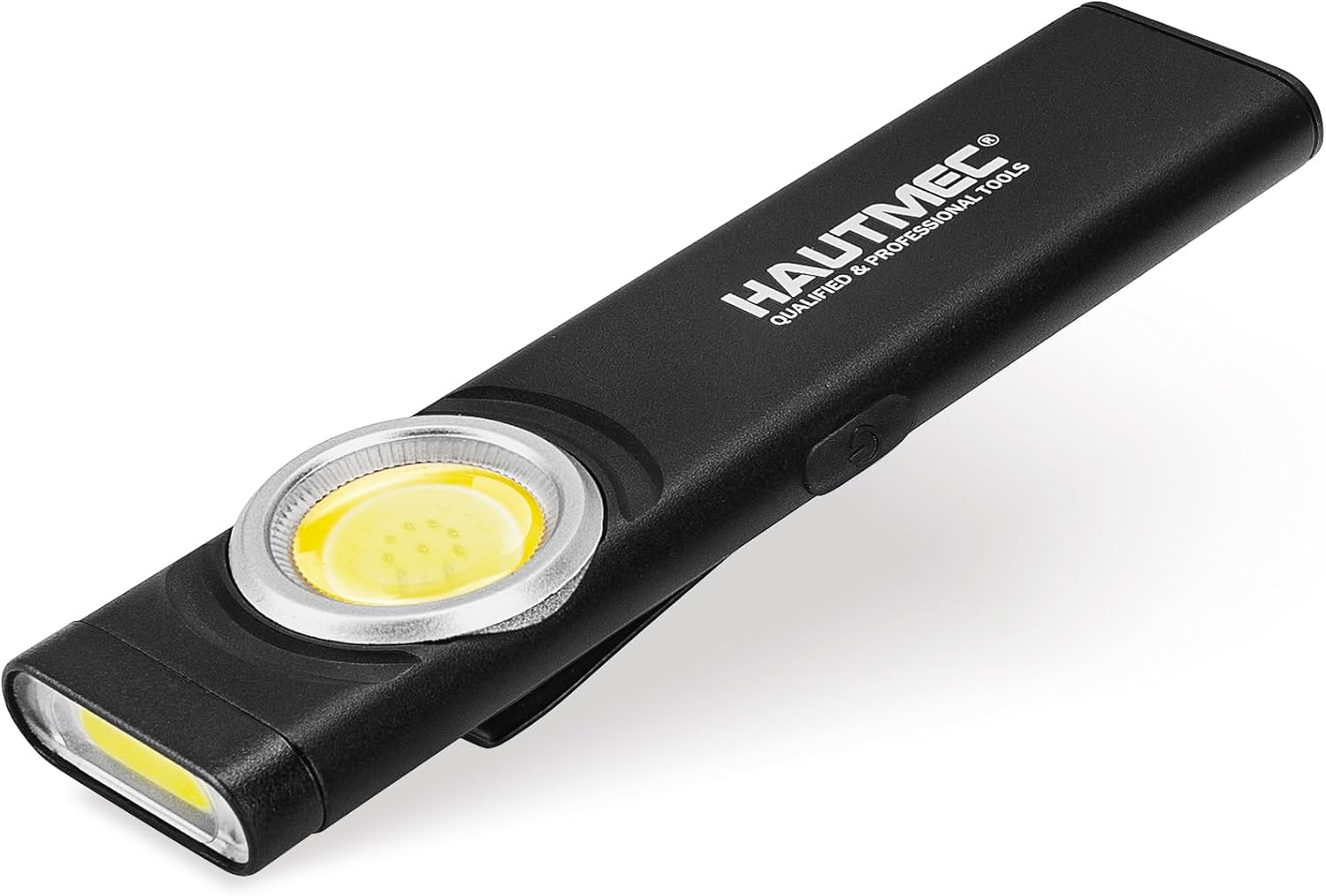HAUTMEC 500LM EDC Flat Flashlight Rechargeable,12-Mode Slim Pocket Flashlight with Magnetic Base & Clip, Dual Light, IP64 Waterproof for Work, Camping, Emergency