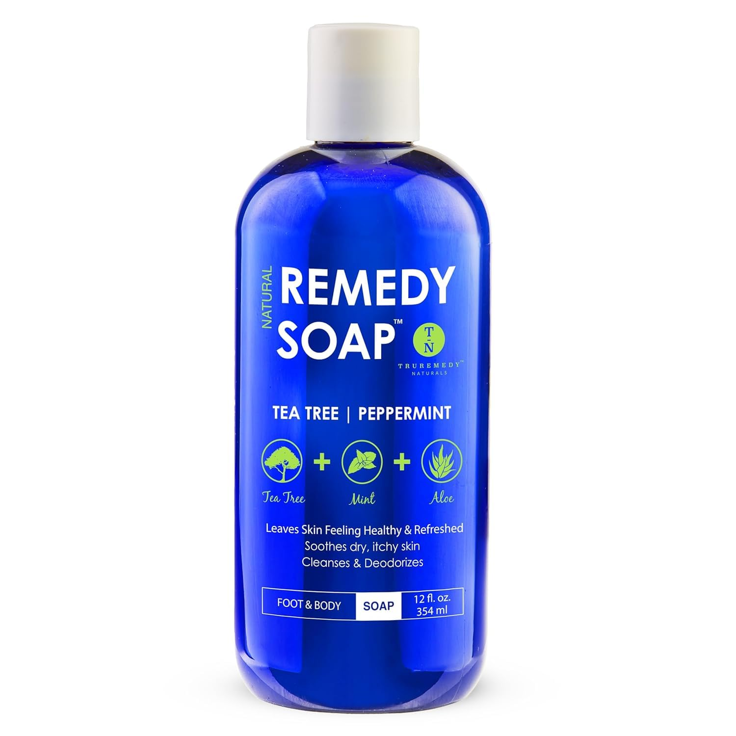 12 Oz Tea Tree Oil Body Wash - Invigorating Tea Tree Soap with Peppermint, Aloe, Eucalyptus, Coconut and Olive Oil - Refreshing Body Wash for Men and Women - Shower Gel Cleanser