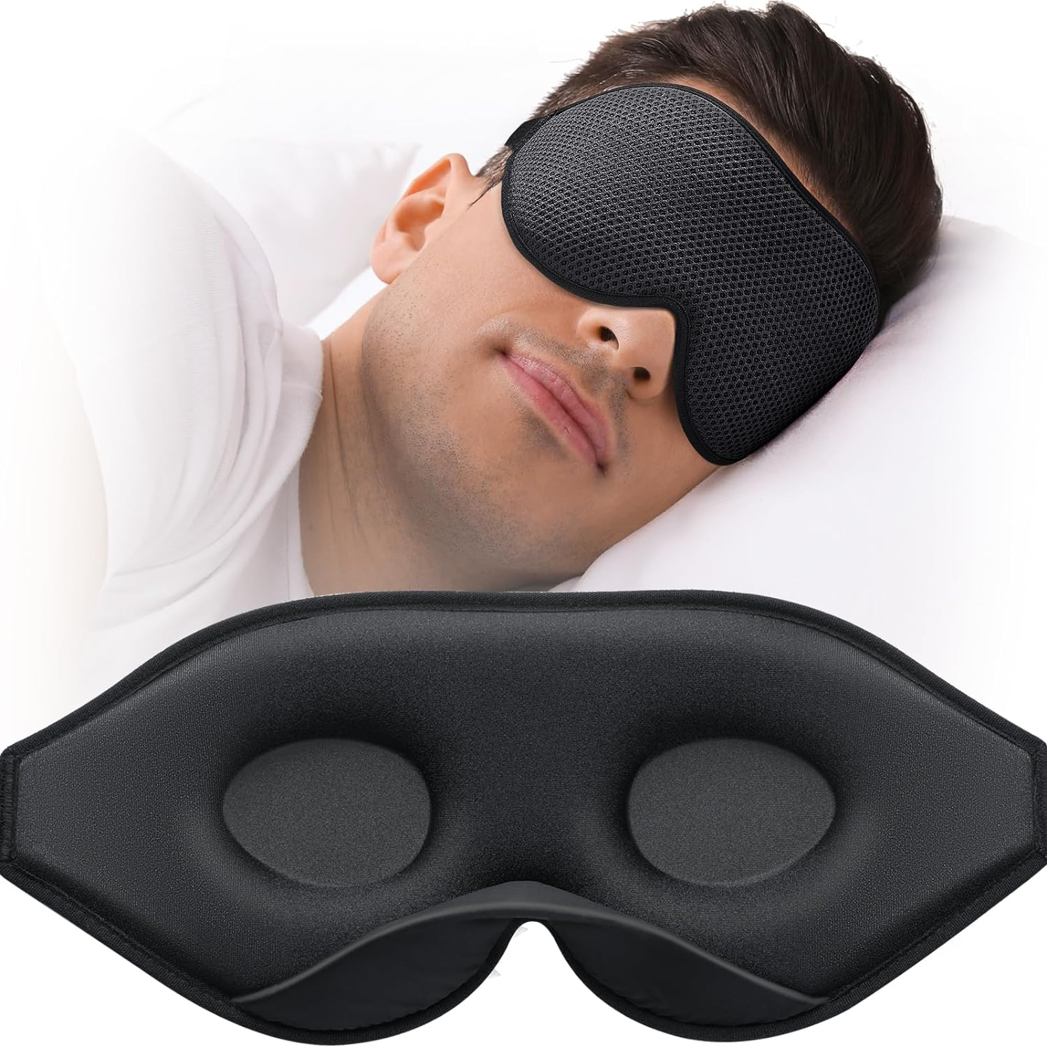 Sleep Mask for Side Sleeper, Eye Mask for Sleeping Women Men, 3D Contoured Cup 