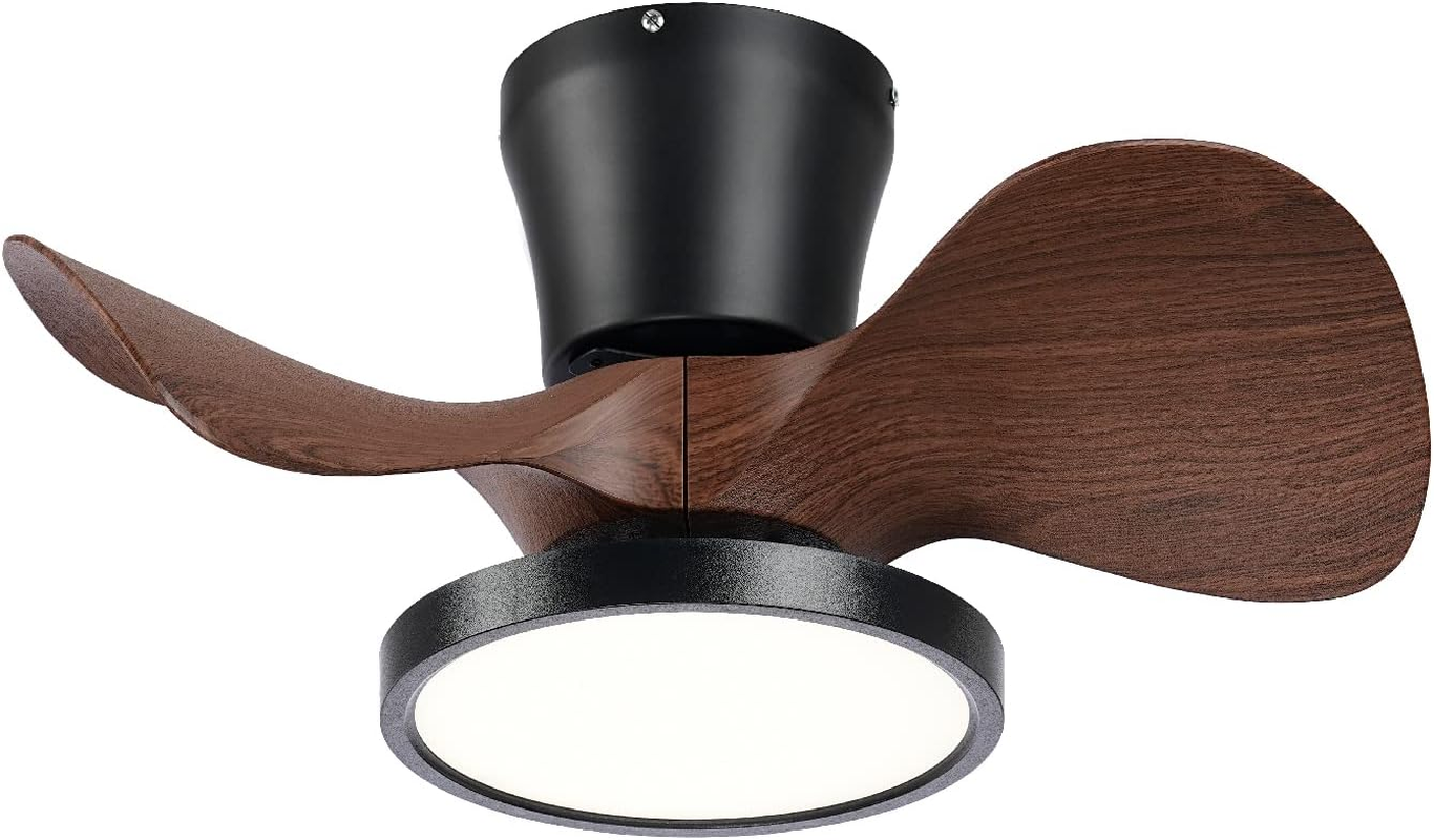 Ocioc Quiet Ceiling Fan with LED Light 22 Inch Large Air Volume Remote Control for Kitchen Bedroom Dining Room Patio
