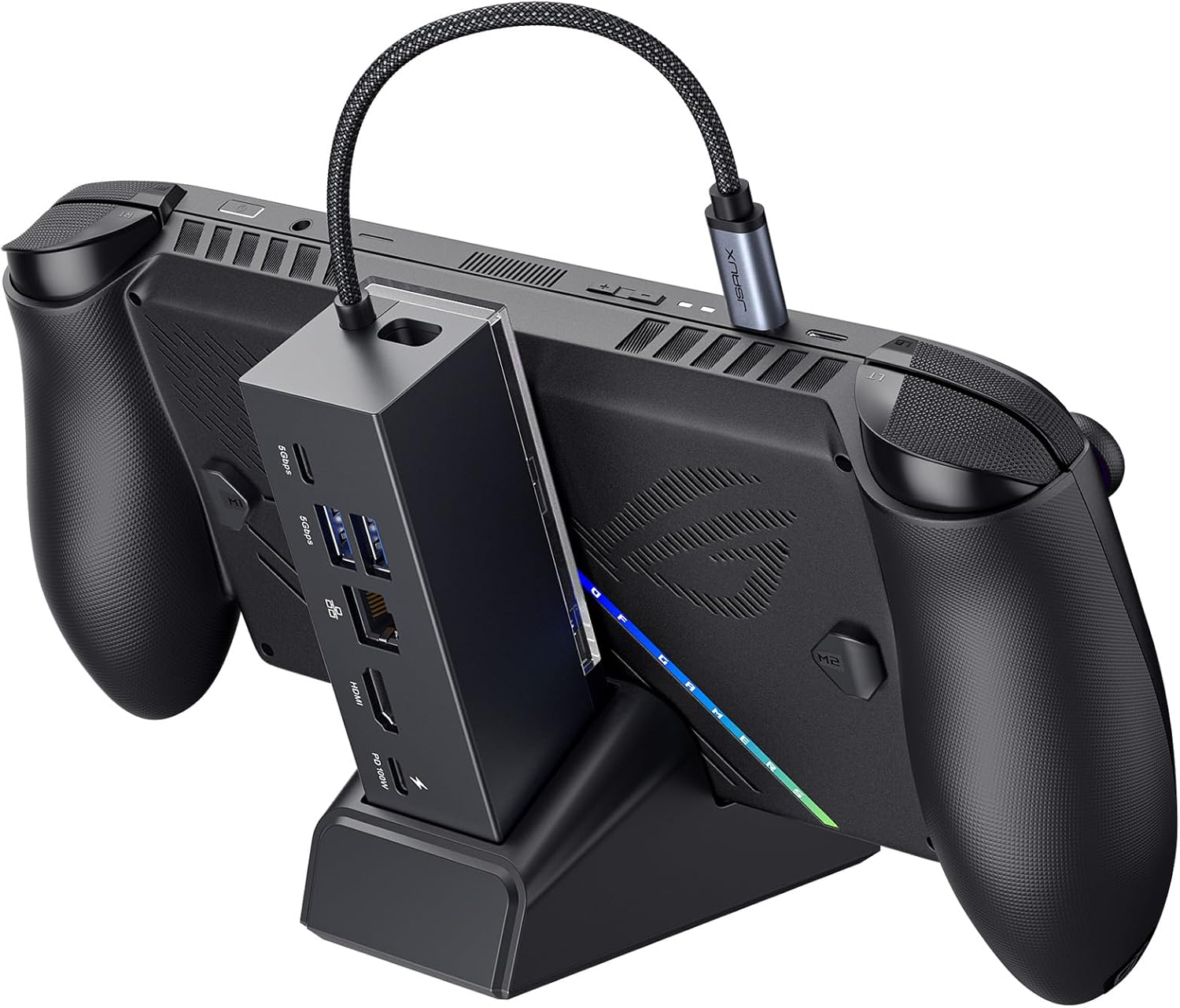 JSAUX Docking Station for ROG Xbox Ally X (2025)/ROG Ally X/ROG Ally/Steam Deck/Legion Go/Legion Go S, 6-In-1 Dock with HDMI 4K@120Hz, Gigabit Ethernet, USB a & USB C 3.2 Gen 1, 100W Charging - HB0609