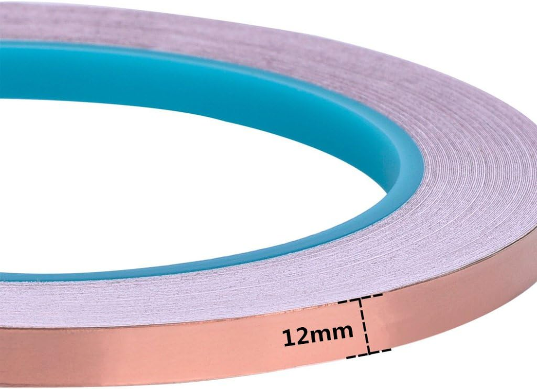 Copper Foil Tape 1/2Inch X 22Yards with Conductive Adhesive for EMI Shielding, Soldering, Personal Projects, Craft & Model Purposes (1/2'' X 22 Yards)