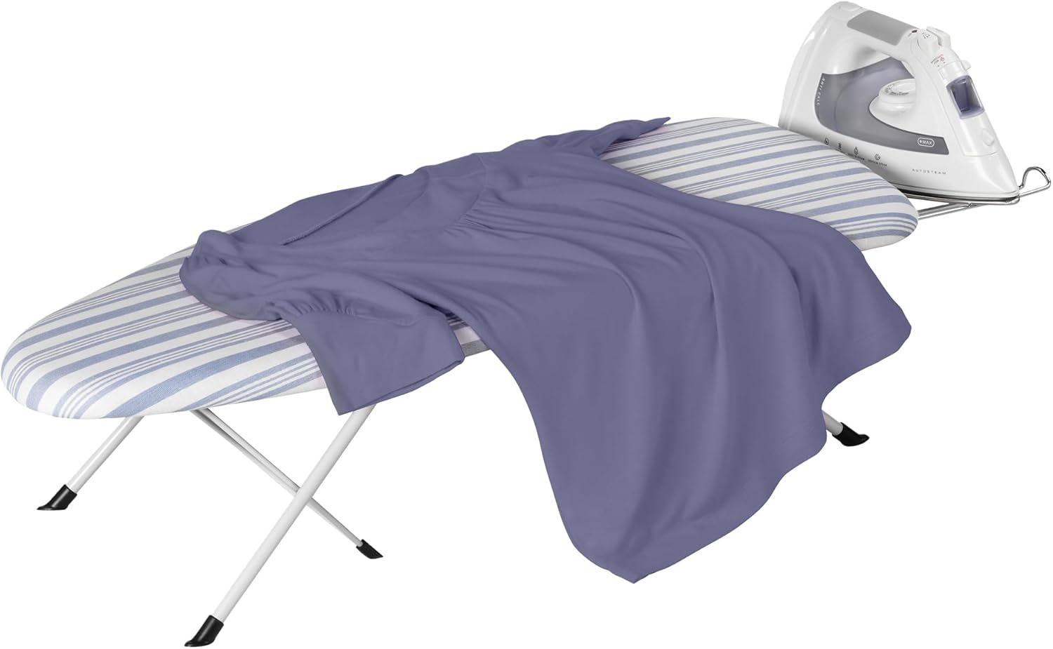 Honey-Can-Do Folding Tabletop Ironing Board with Iron Rest, Blue, 32” L X 12” W, Steel Frame