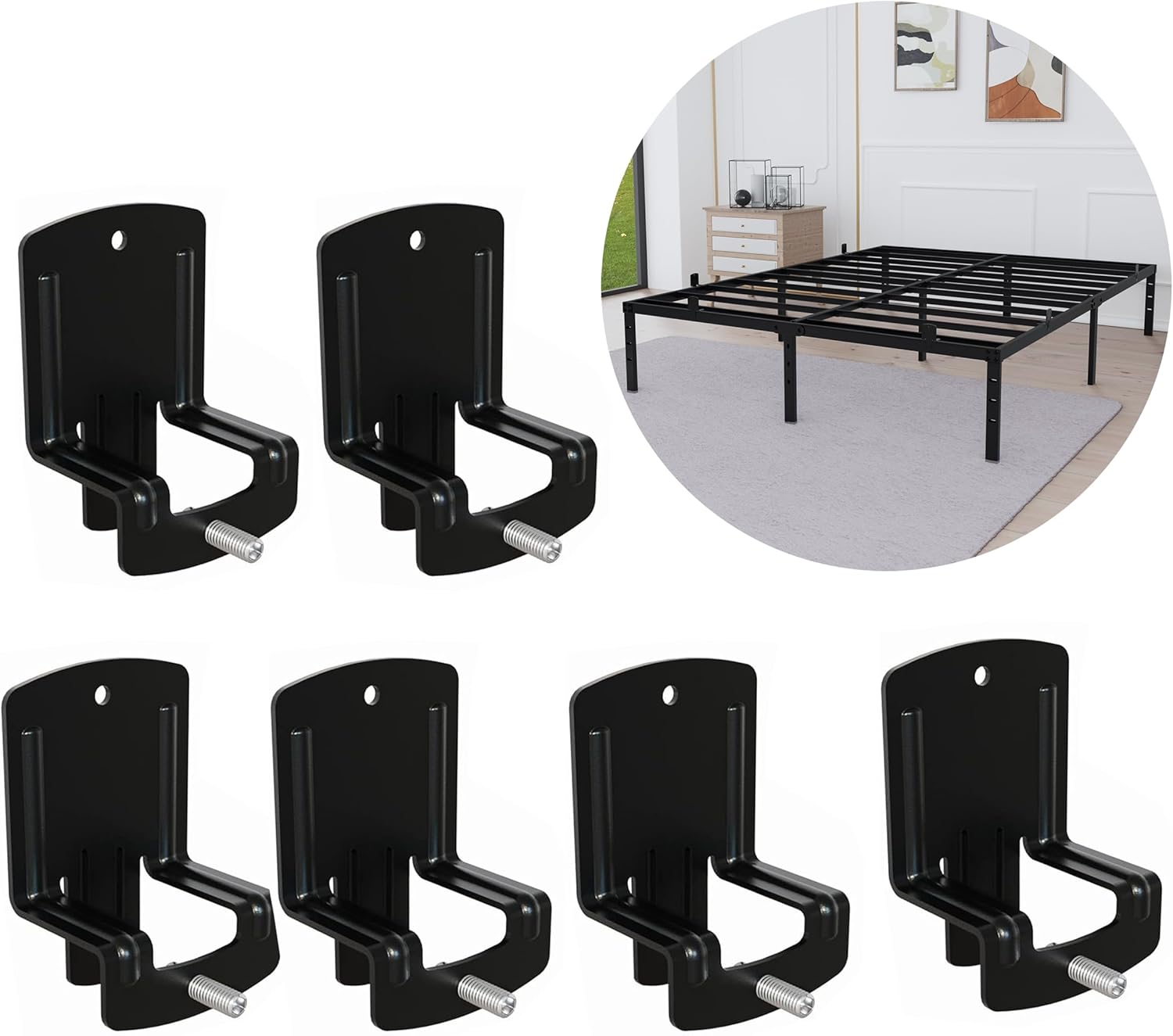 Anti-Slip Mattress Gasket - 6 Pcs Metal Gasket Set to Keep Your Mattress in Place, Ensuring a Secure Sleep