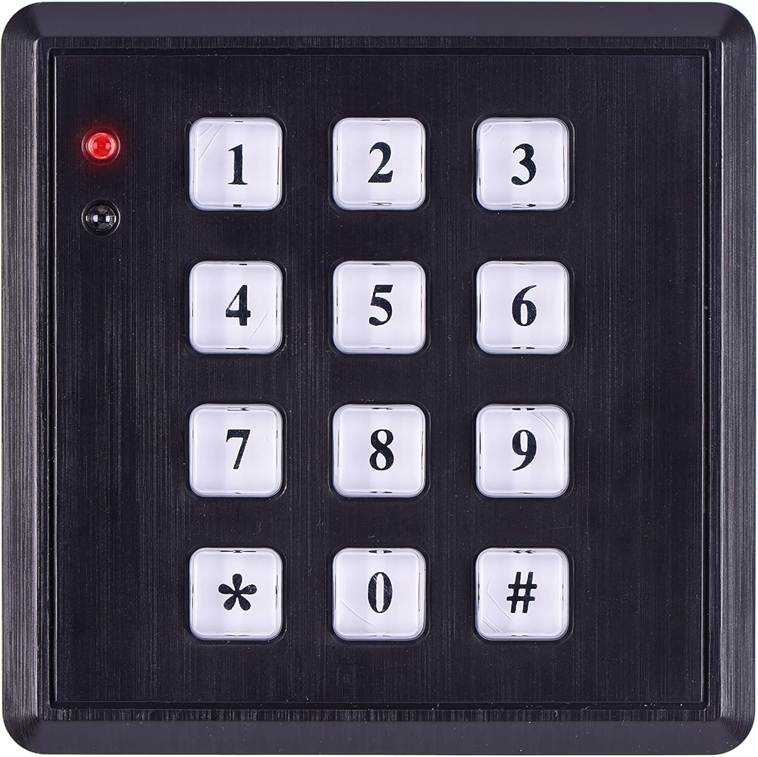 SABRE Fake Security Keypad with Green Light Up, Low Light Sensor, Red LED Flash, Weatherproof, Realistic Design - Black
