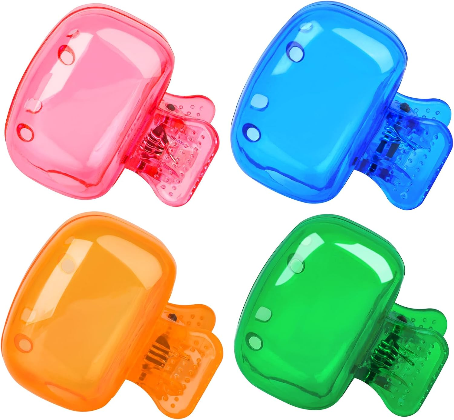 4 Pack Travel Toothbrush Head Covers Toothbrush Protector Cap Brush Pod Case Protective Portable Plastic Clip for Household Travel, Bathroom, School, Camping, Business