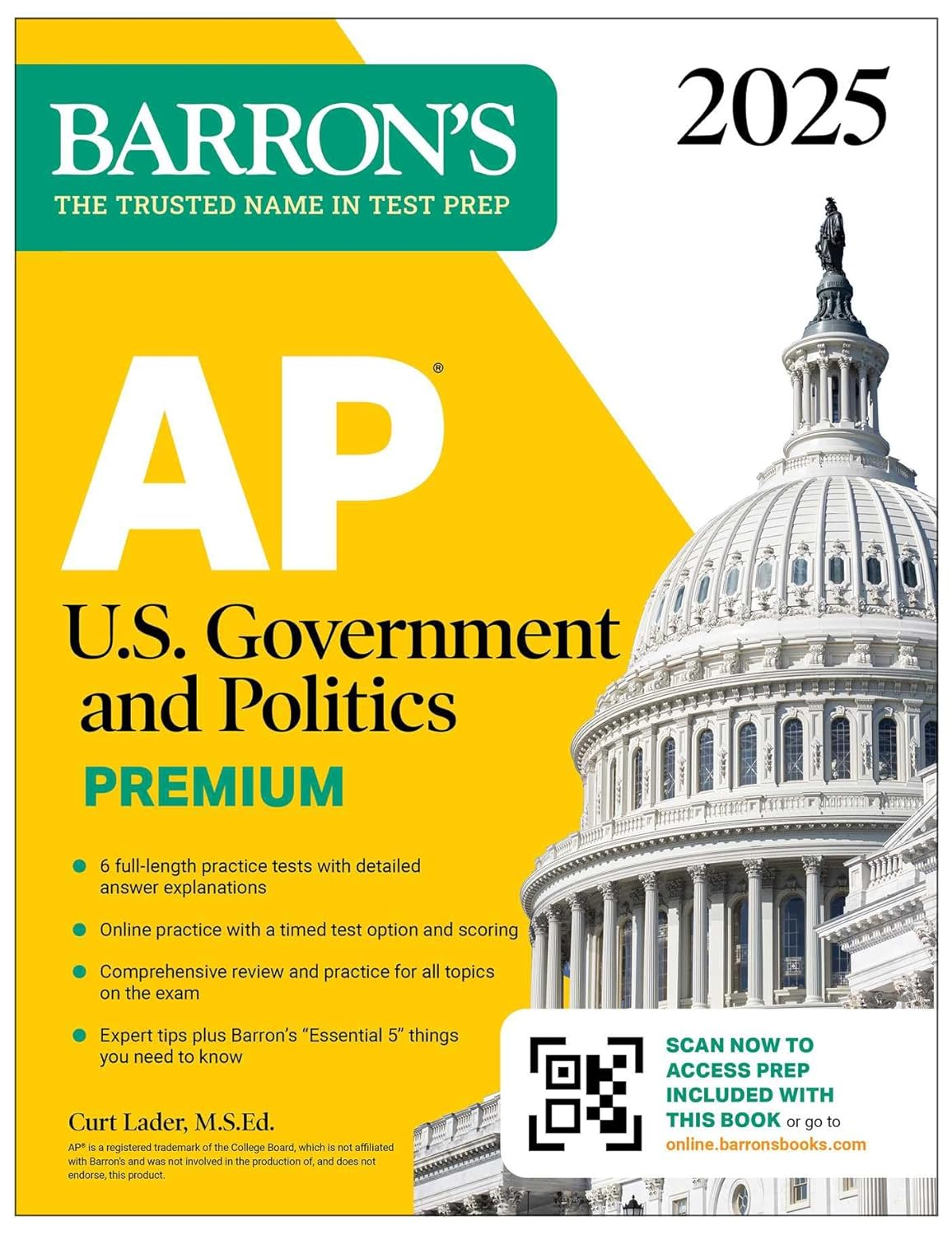 AP U.S. Government and Politics Premium, 2025: Prep Book with 6 Practice Tests + Comprehensive Review + Online Practice (Barron'S AP Prep)