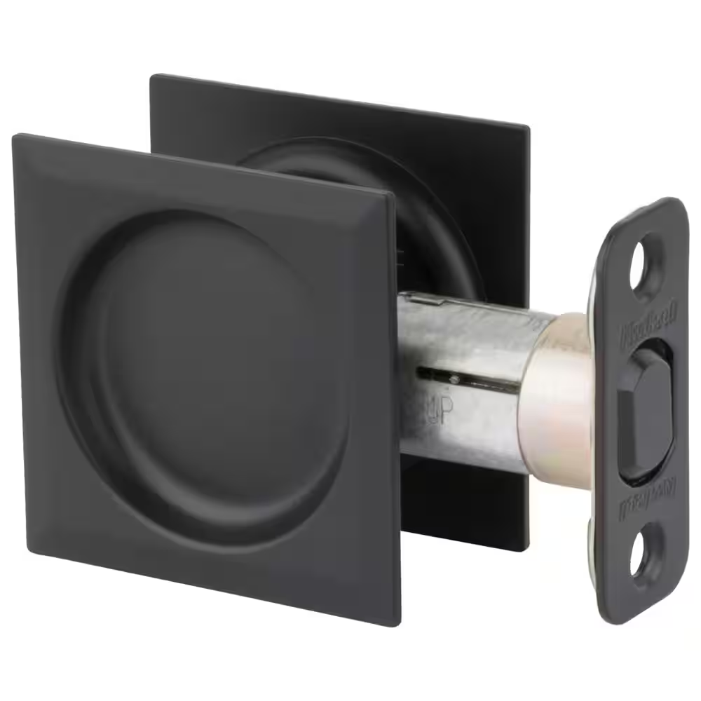 Matte Black Square Hall/Closet Pocket Door Lock