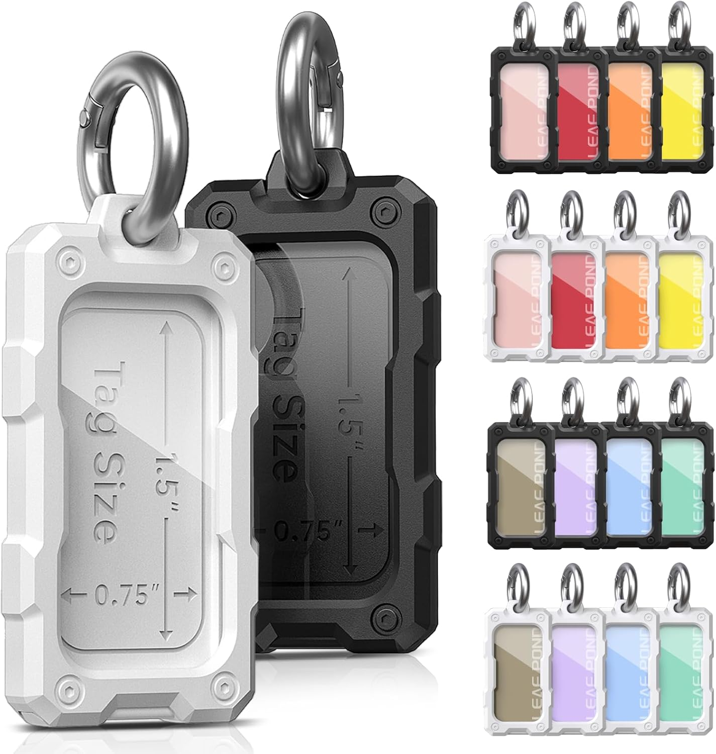 16 Pack Plastic Key Tags with Rings, Heavy Duty Keychain ID Labels Bulk Set