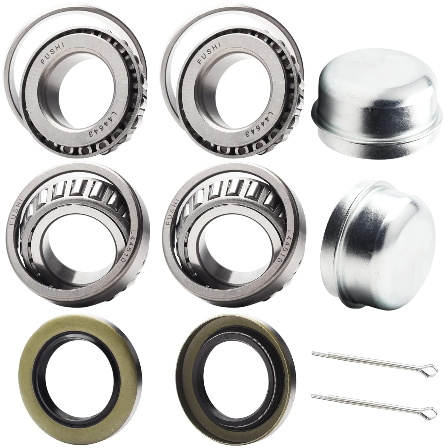 2 Set Fits for 1'' Axles Trailer Wheel Hub Bearings Kit, L44643/L44610,1.000