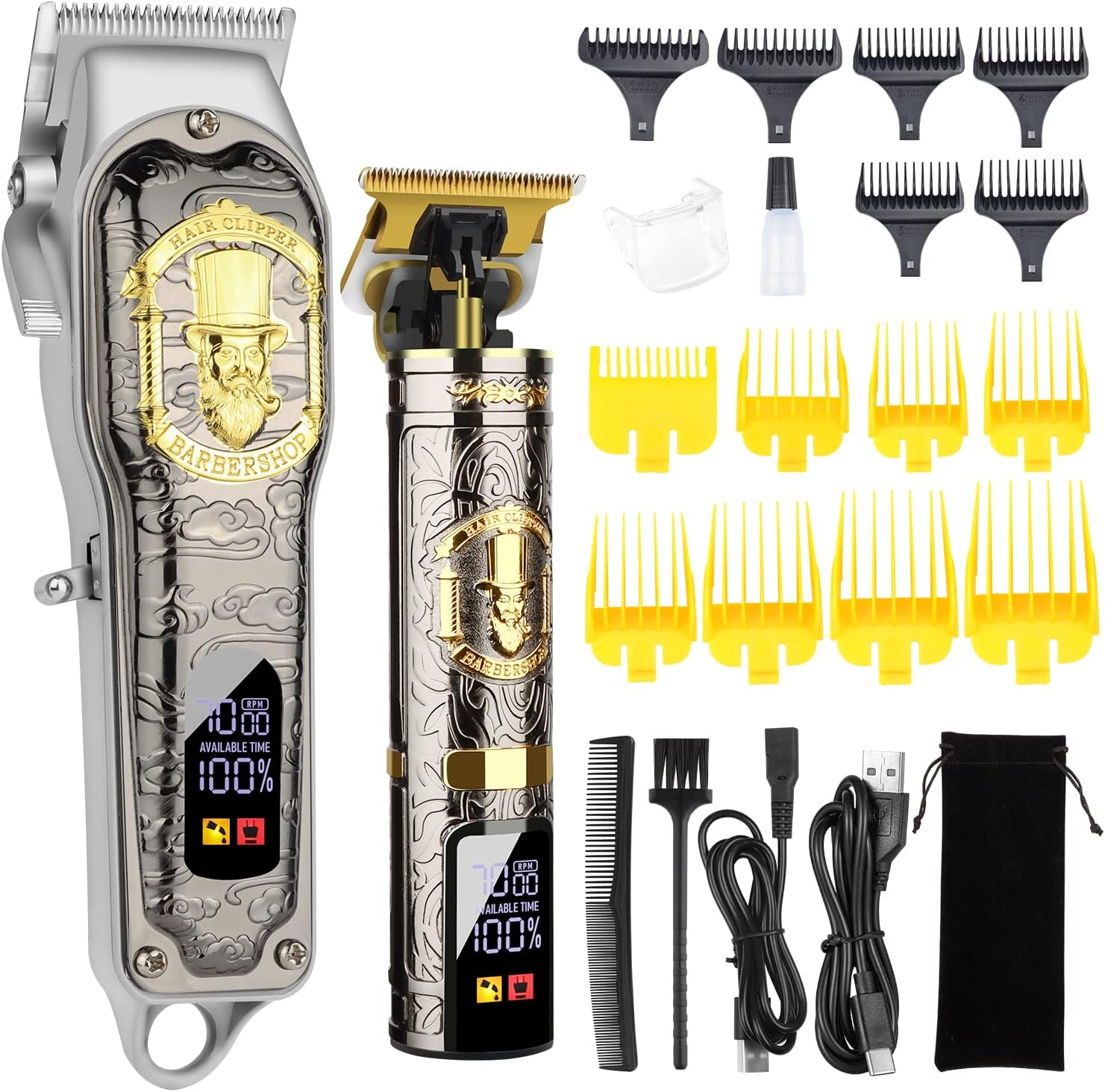 HIENA PRO Hair Clippers for Men T-Blade Trimmer Set, Men Professional Cordles... - Picture 10 of 16