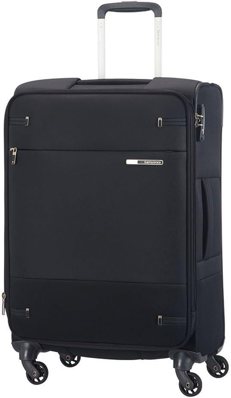 Samsonite Base Boost – 66 Cm Medium-Sized Soft-Sided Suitcase, Trolley with 4 Wheels, TSA Lock, Lightweight & Expandable, 67.5 L, Black