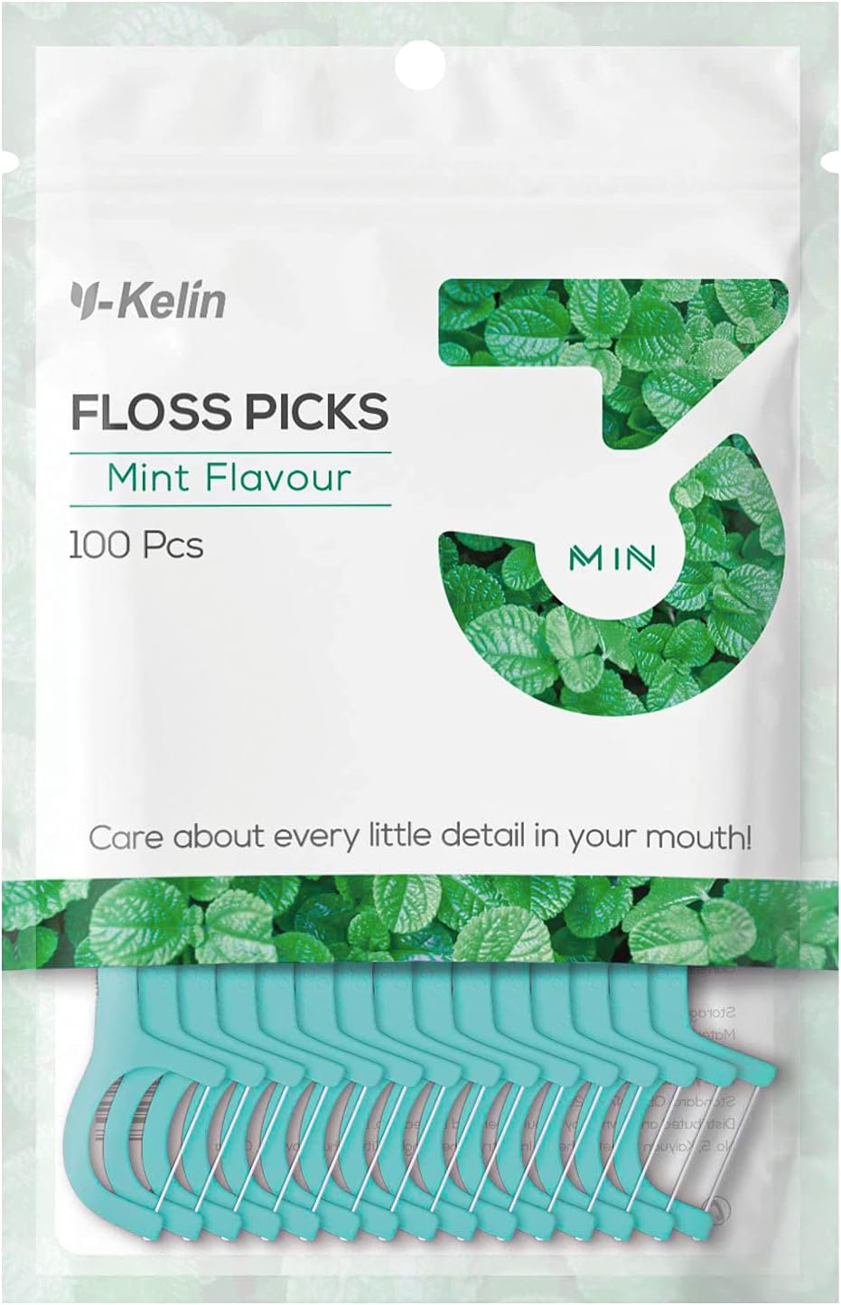 Dental Floss-100 Pcs Dental Floss Toothpick,Teeth Stick,Tooth Picks,Floss Picks,Teeth Cleaning (Mint, 100 Pcs) (100 Count (Pack of ), Mint)