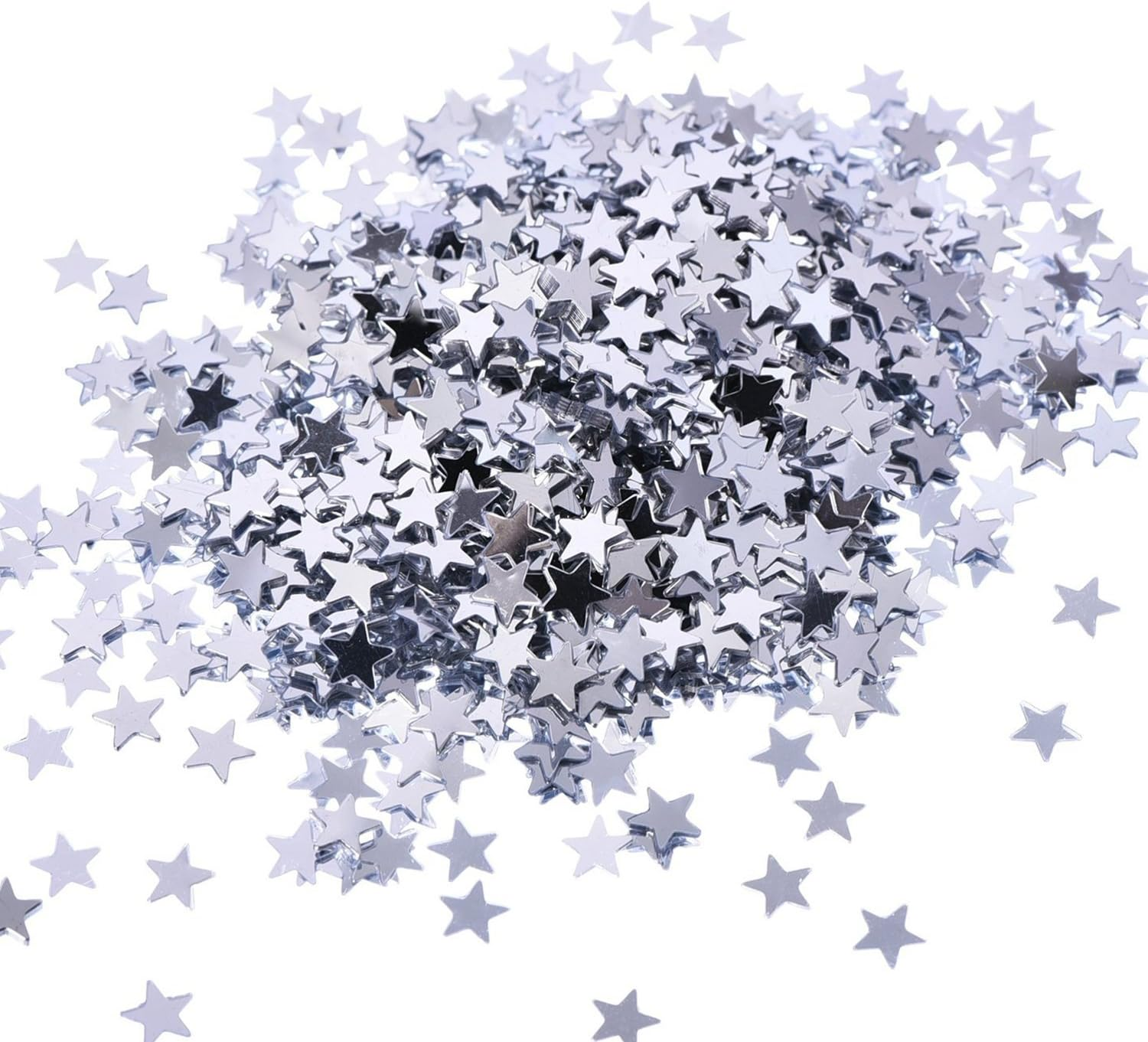 Silver Star Confetti for Tables Glitter Star Table Confetti Metallic Foil Sequins for Wedding Party Birthday Festival Decorations, 30 Grams/ 1 Ounce