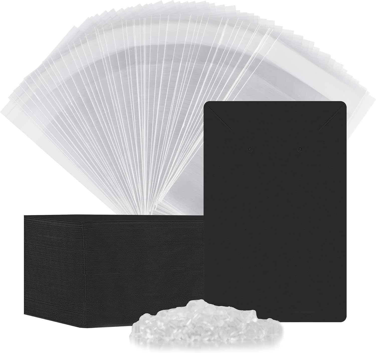 100 Pcs Earring Display Cards with 100 Jewelry Packaging for Earrings Necklace