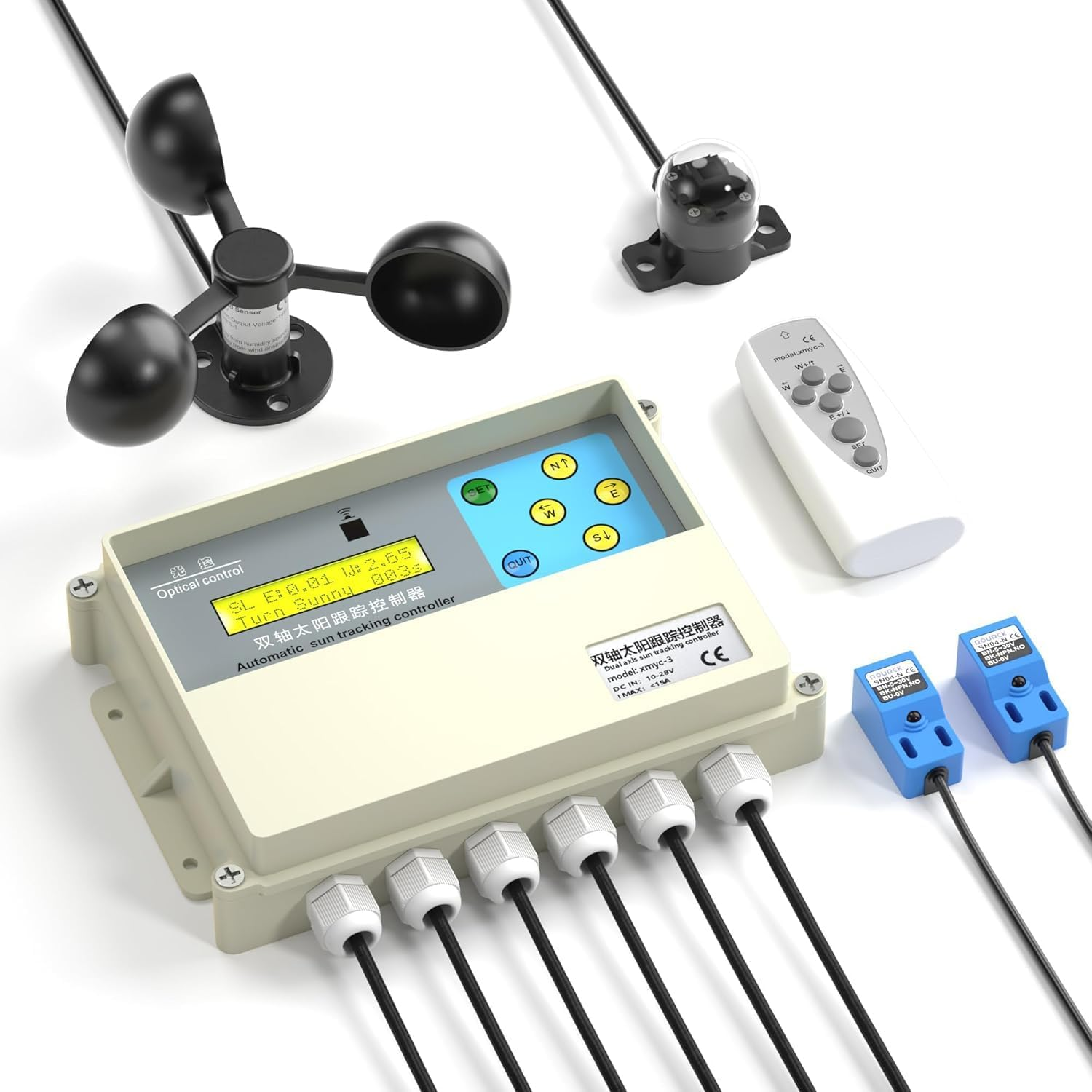 Auto Sun Tracking Dual-Axis Solar Controller Kit with LCD & Wind