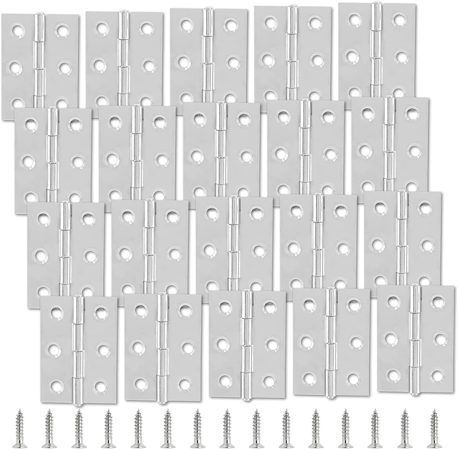 20pcs 2 Inch Butt Hinges Stainless Steel Cabinet Hinges Small Door Hinges Window