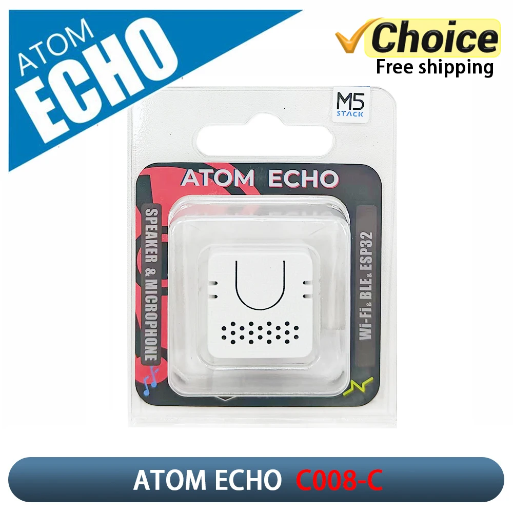 ATOM Echo programmable Mini Smart Speaker ESP32 Voice Control Module with BLE/Wi-Fi for IoT Prototyping & DIY Projects