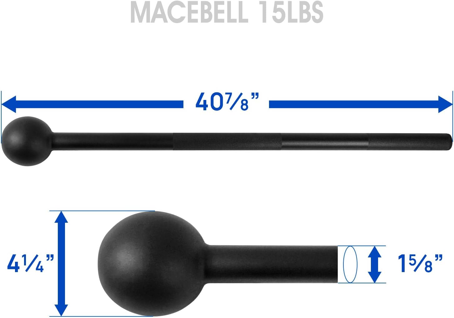 Yes4All Steel Mace Bell for Comprehensive Strength Training - Supports Full Body, Muscle Development, Shoulder, Grip, and Forearm Workouts - Available in 5, 7, 10, 15, 20, 25, and 30 LB for Both Men and Women