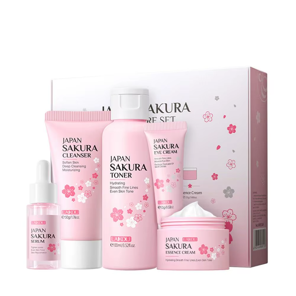 Ensembles De Soins De La Peau Sakura, Crème Pour Le Visage, Sérum, Toner