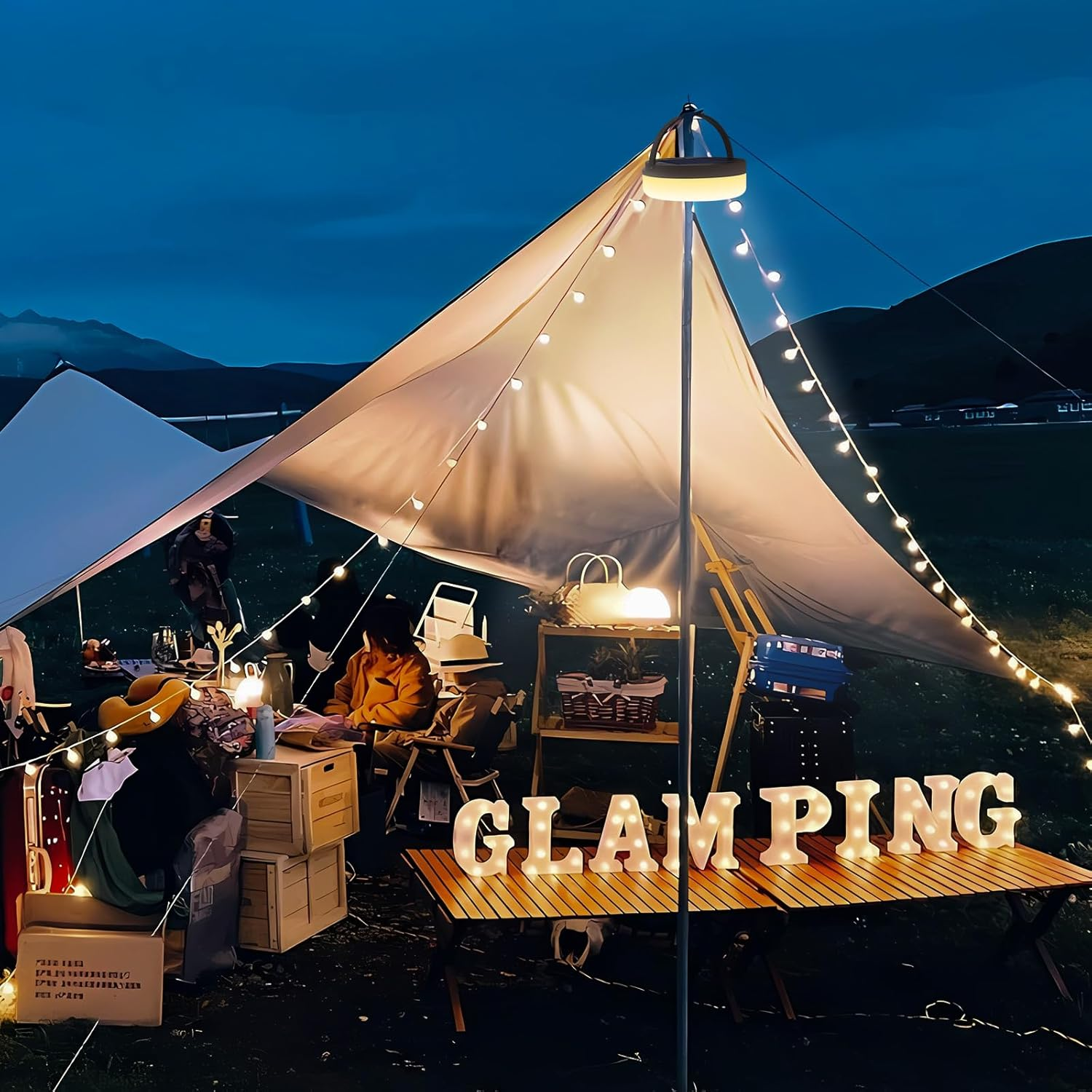 Solar Camping String Light, 12.8M 128 LED Solar Portable Waterproof Camping L... - Picture 9 of 14