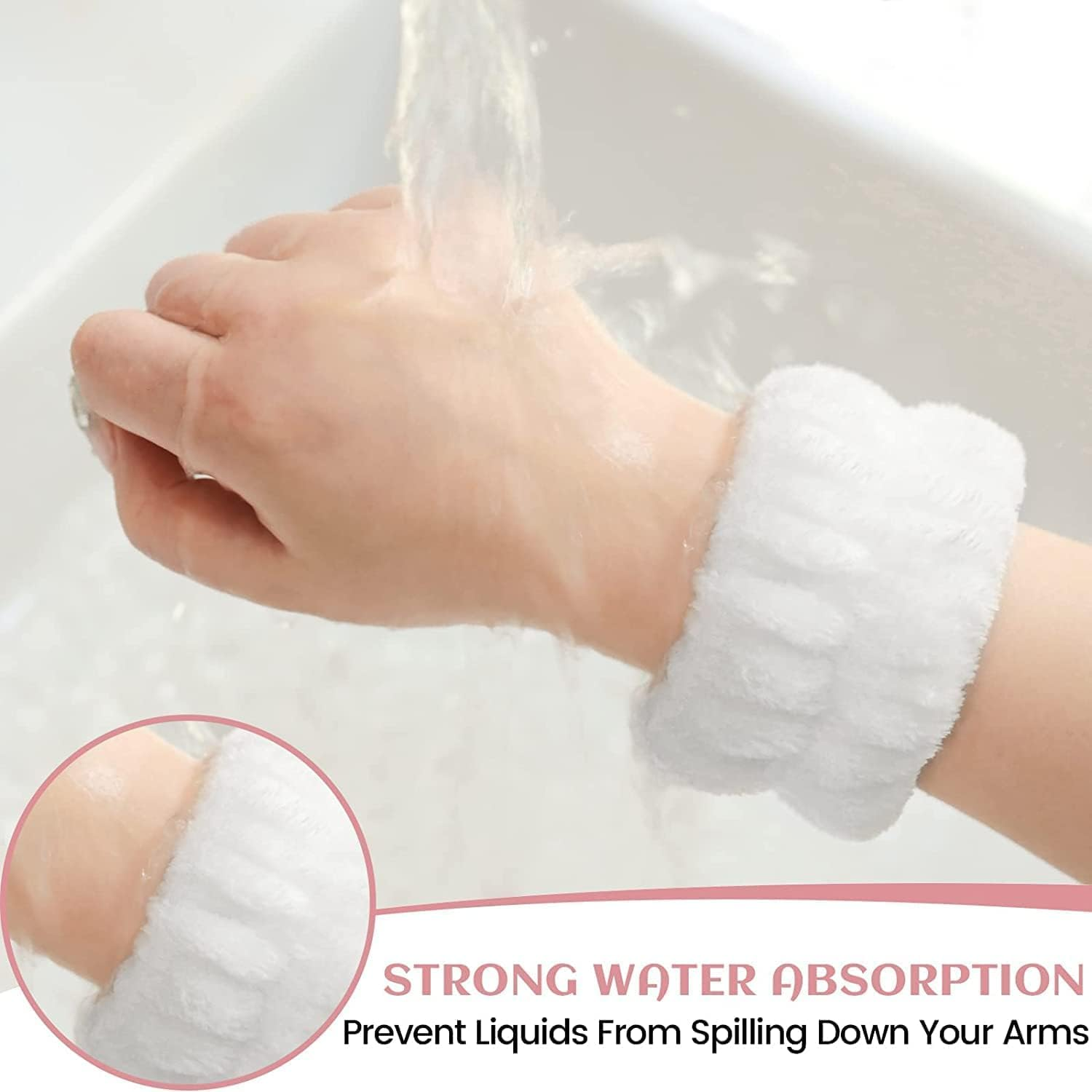 ZANZER 8 Pcs Makeup Spa Headband,Face Wash Facial Headband and Wristband Set,... - Picture 7 of 14