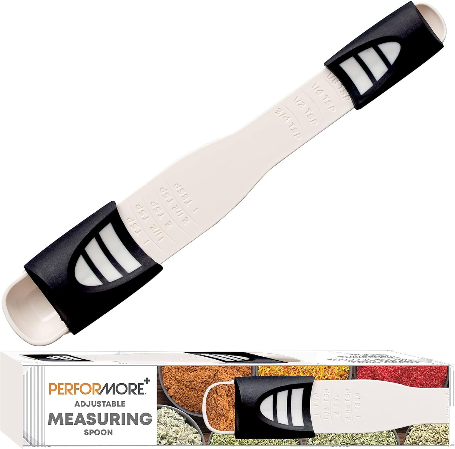 Adjustable Measuring Spoon with Double End Adjustable Scale, 9 Stalls All in One Measuring Spoon, Wide Range of Measurements - Dry and Semi-Liquid Ingredients for Baking, Cooking