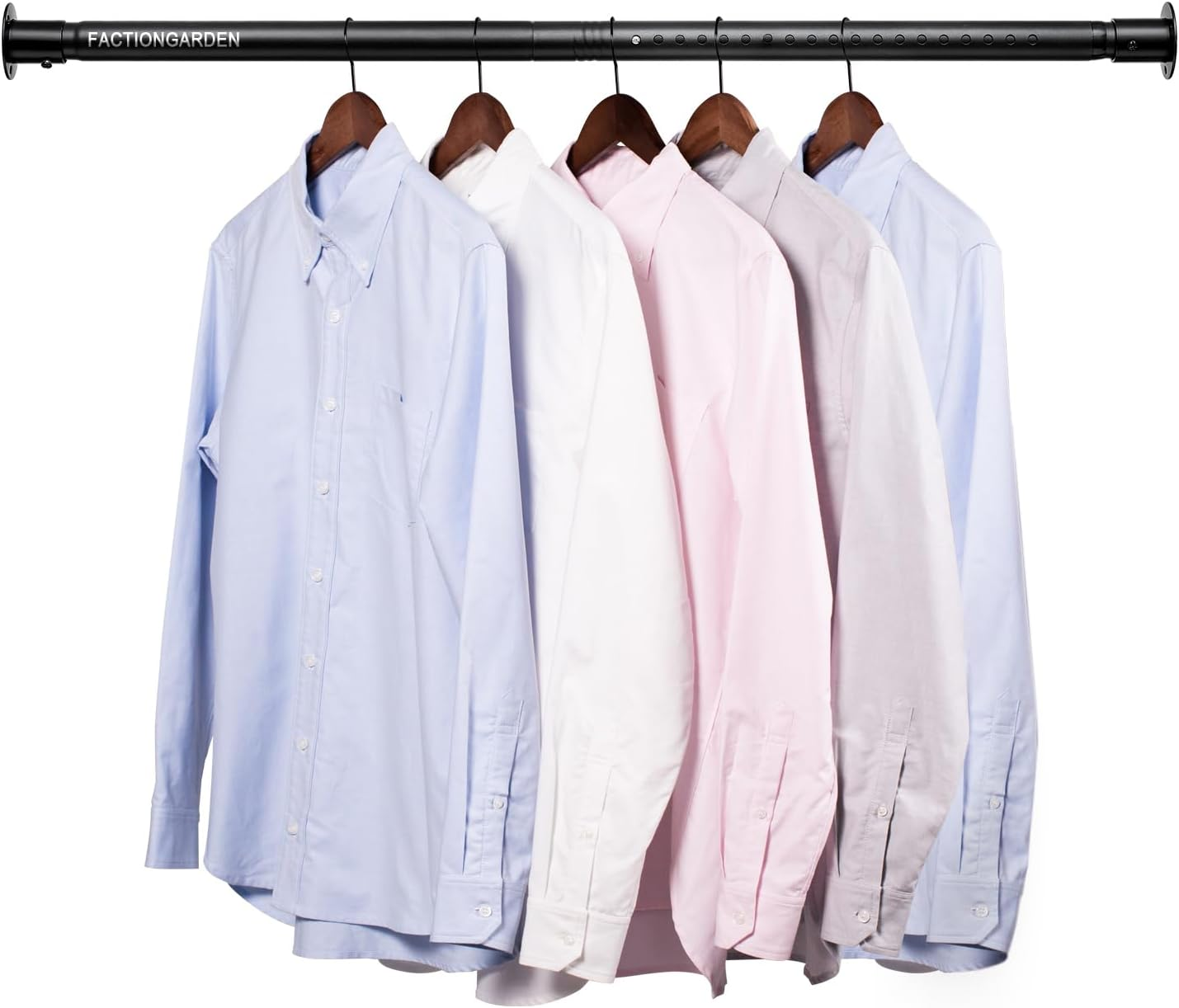 Closet Rod, 17 to 41 Inch Adjustable Closet Rods for Hanging Clothes Heavy Duty Closet Hanging Rod Metal Black Closet Poles for Wardrobes