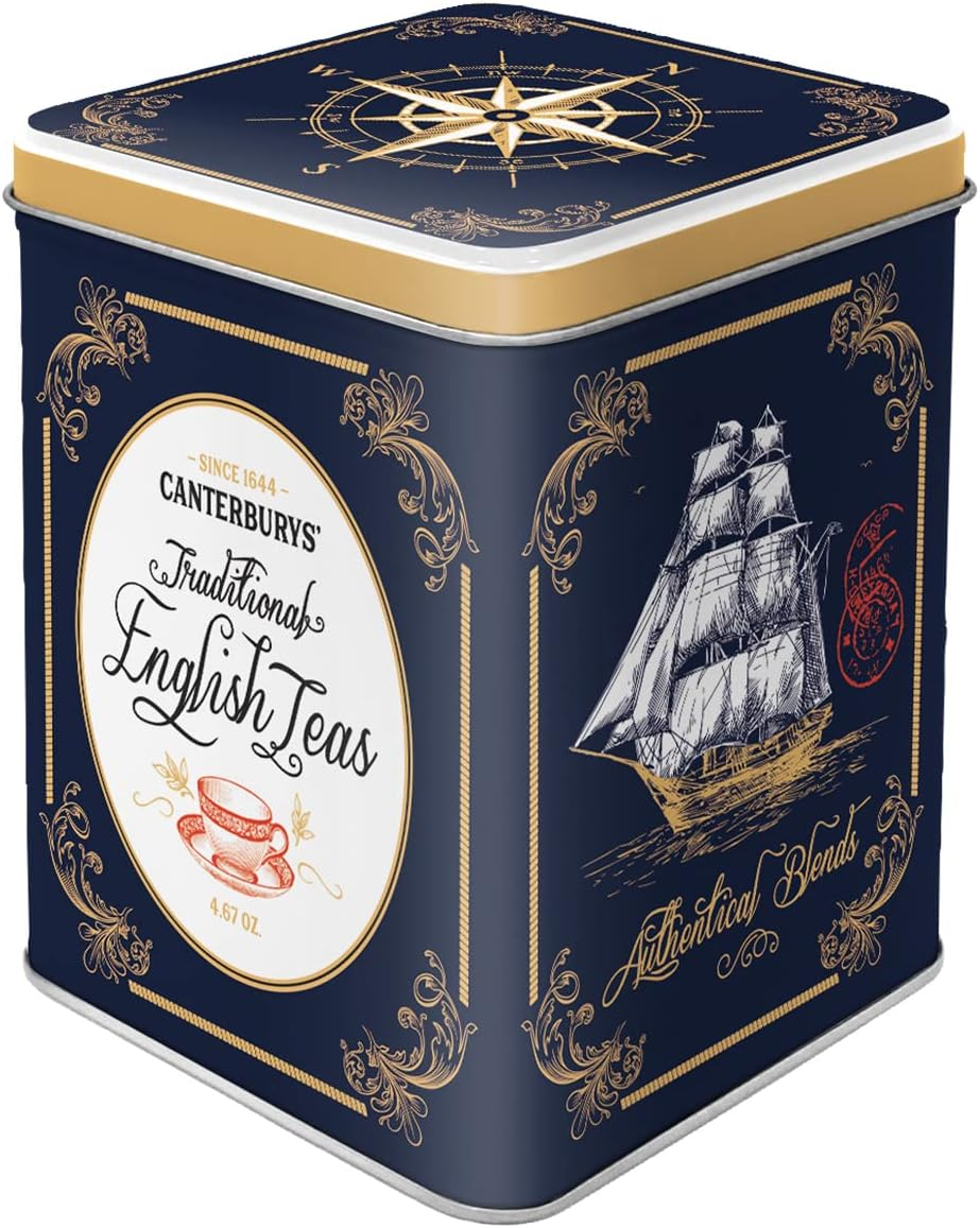 Tea Storage Tin Traditional English Tea 7.5X7.5X9.5Cm