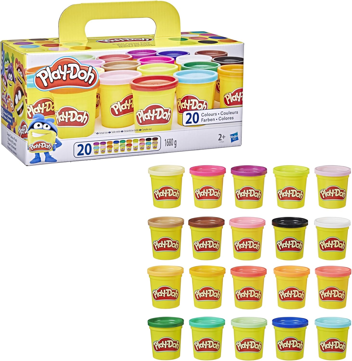 Play-Doh Super Colour Pack inc 20 Tubs of Dough Creative Kids Toys - Ages 2+ NEW