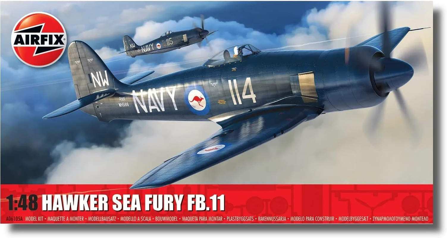 Airfix 1:48 Scale De Havilland Vampire Fb.5/Fb.9 Model Kit - Picture 10 of 17