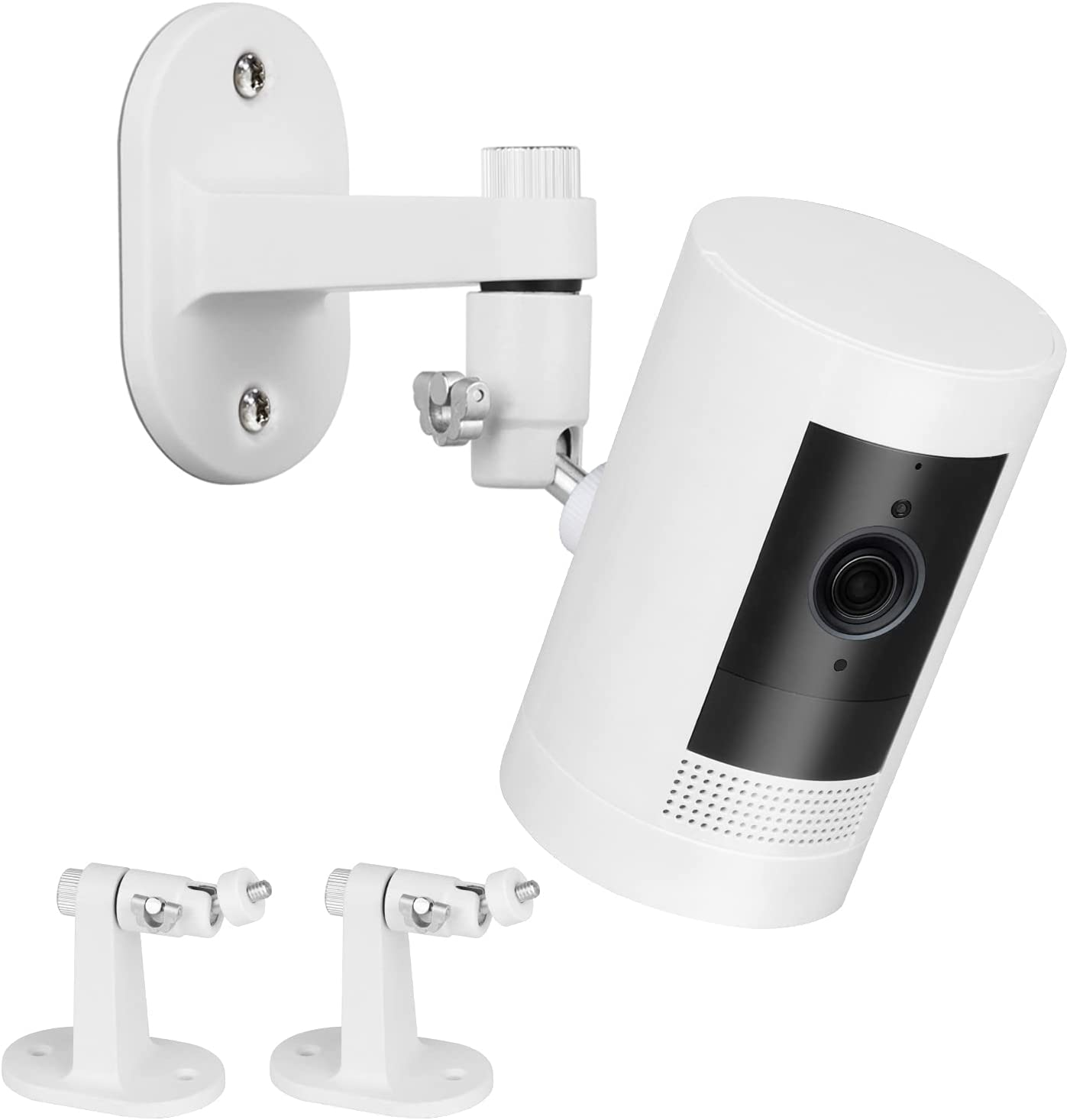 2Pack Adjustable Security Wall Mount Bracket for Ring Stick up Cam & Ring Outdoor Cam Plus, Perfect View Angle for Your Surveillance Camera System - White