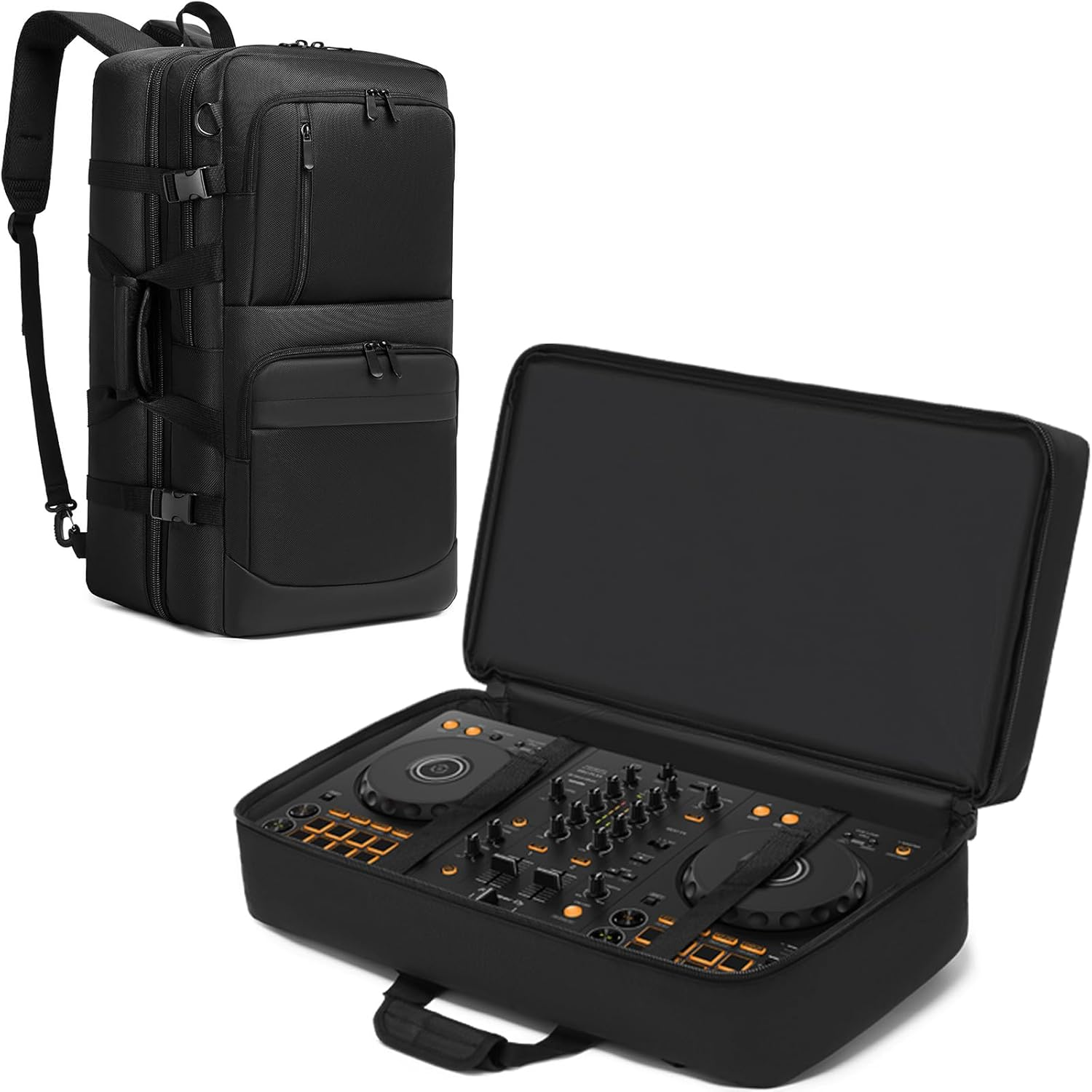 DJ Controller Case Compatible with DDJ 400 / DDJ-FLX4 / DDJ-REV1, DJ Carrying Case DJ Backpack Padded with Multi-Pocket, DJ Soft Case Gig-Bag for DJ Controller & Accessories (22 * 13 * 4.5In)