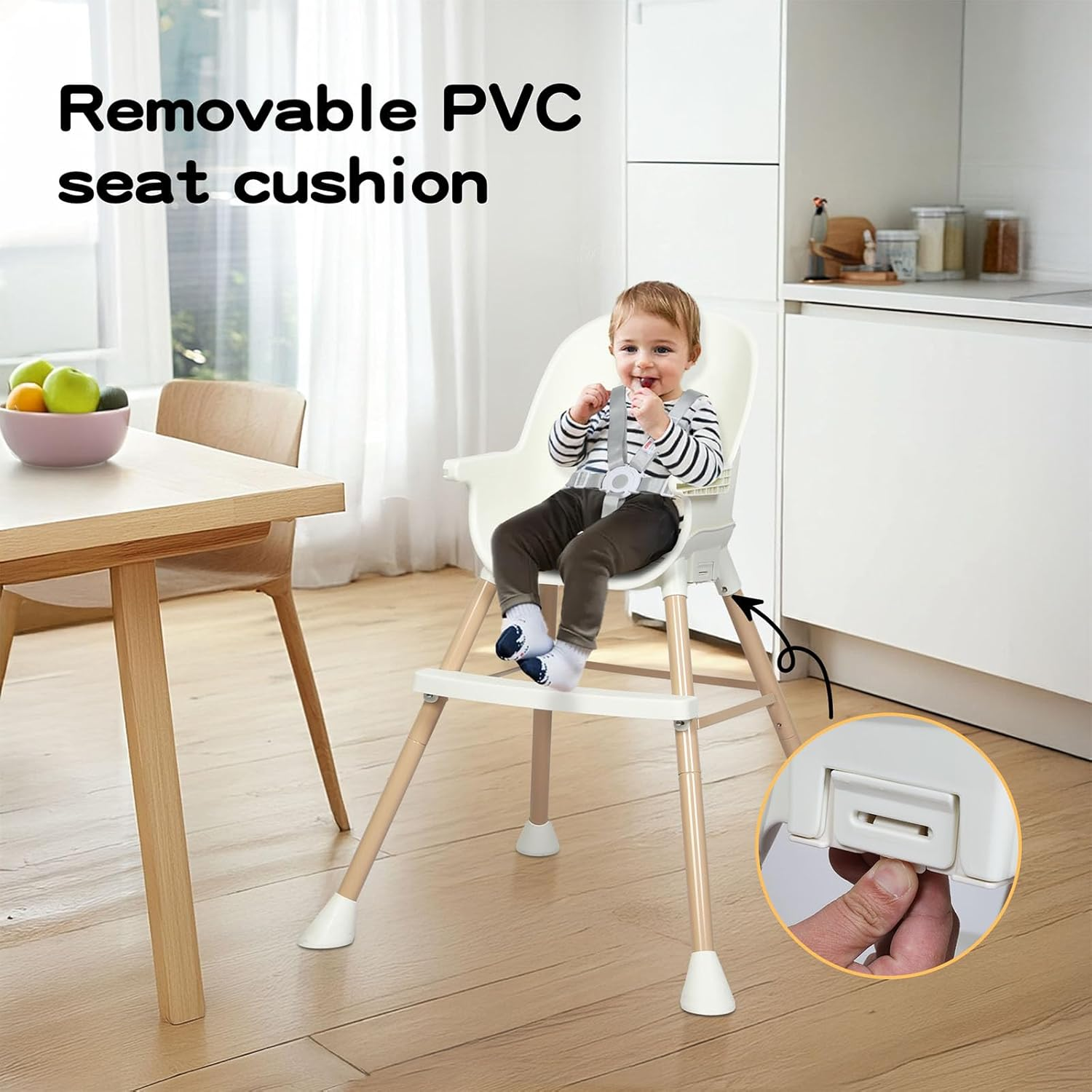 Bopeep Baby High Chair, 6-in-1 Convertible Toddler Chair, Removable Seat and ... - Picture 6 of 14