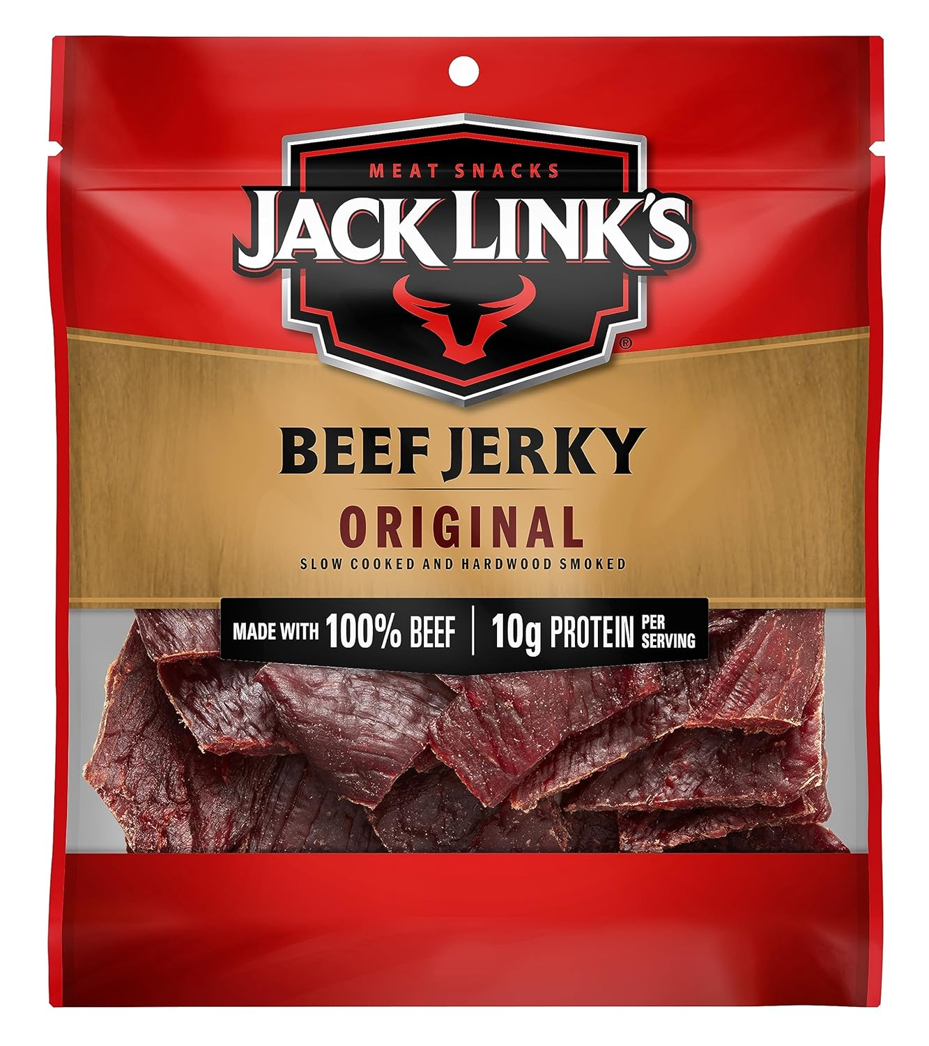 Jack Link'S Beef Jerky, Original Flavor, 2.85 Oz. - Flavorful Meat Snack, 10G of Protein and 80 Calories, Made with Premium Beef - 95 Percent Fat Free, No Added MSG** or Nitrates/Nitrites