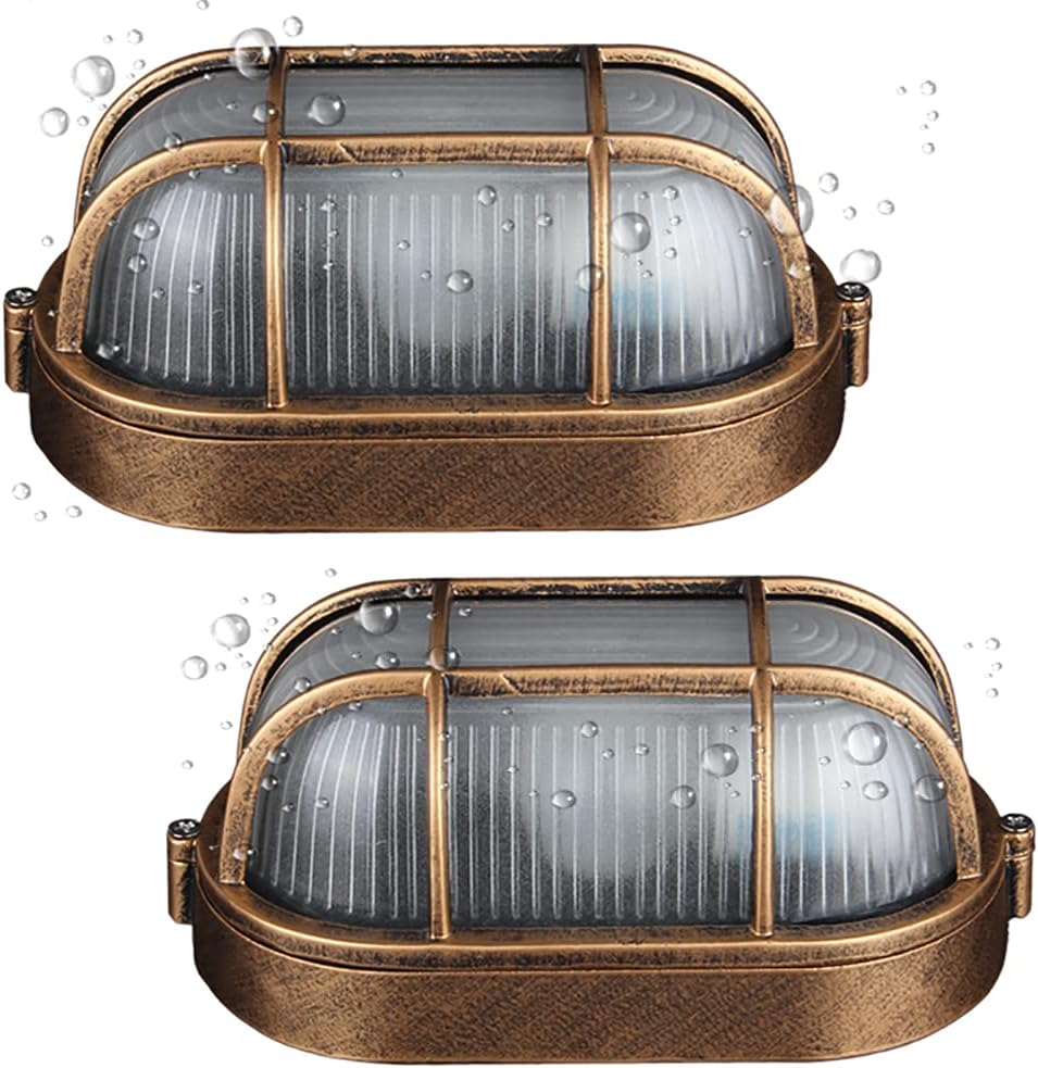 2-Pack Outdoor Oval Wall Lights, 8.3
