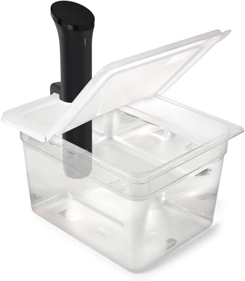 EVERIE Collapsible Hinged Lid Compatible with Anova Nano or Instant Pot and Everie Container EVC-12, Side Mount, Does Not Fit Rubbermaid (Lid Only)