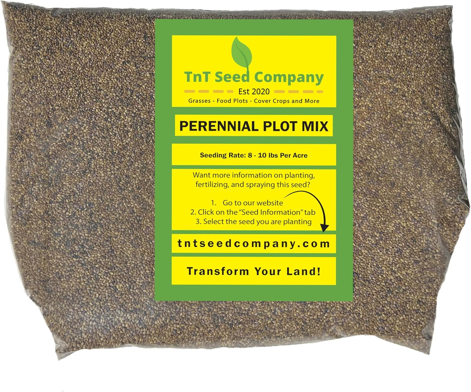 Perennial Plot Mix Food Plot Seed, 1/2 Acre, Mixture of Alfalfa and Clovers, Perennial, Throw and Grow Mix, Easy to Plant and Maintain