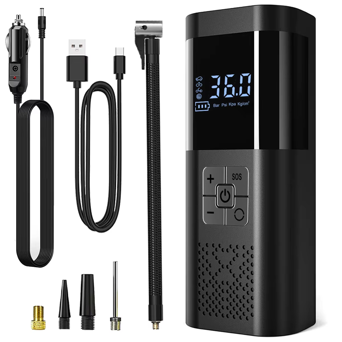 Upgraded Version Car Air Pump Cordless Portable Tire Inflator Tyre Inflator 12V