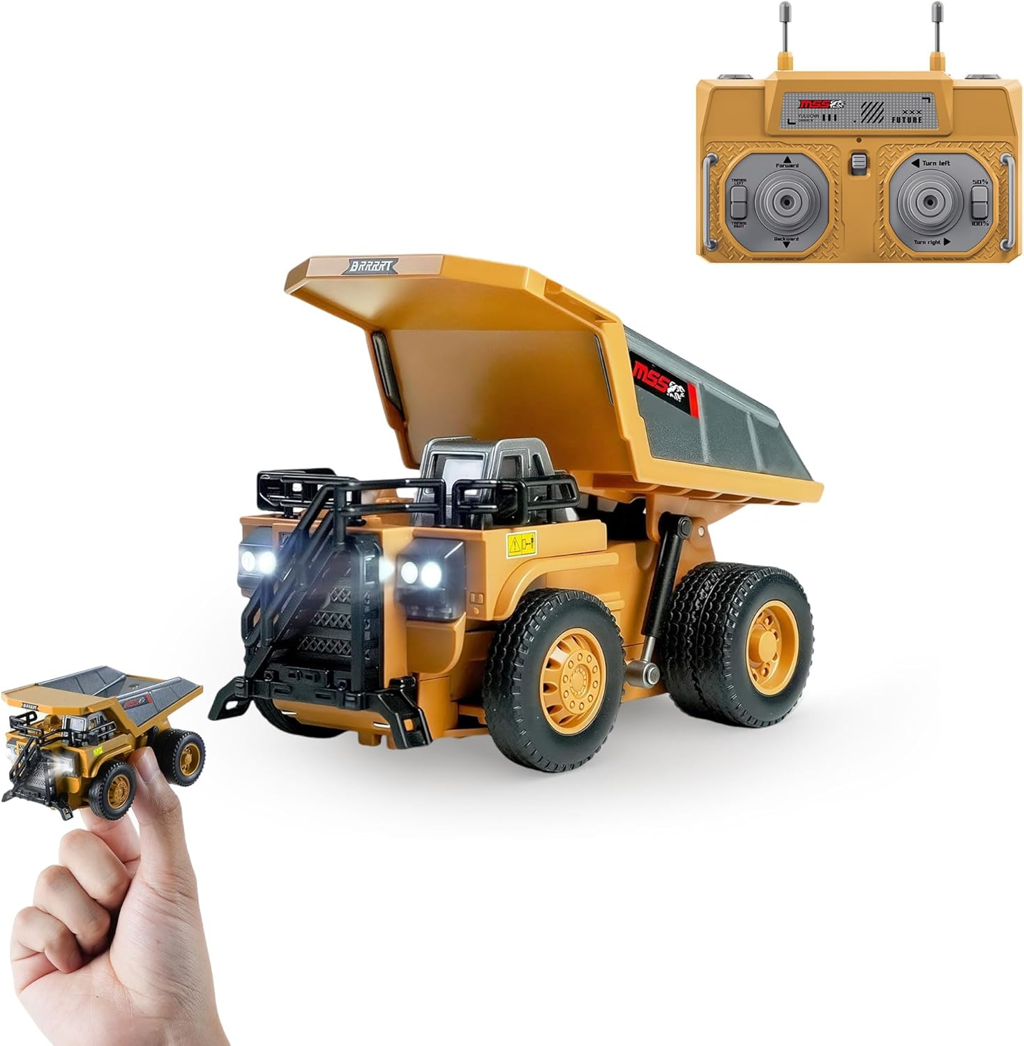 1/64 RC Dump Truck,Full Proportion Mini Dump Truck Toy,8-Channel