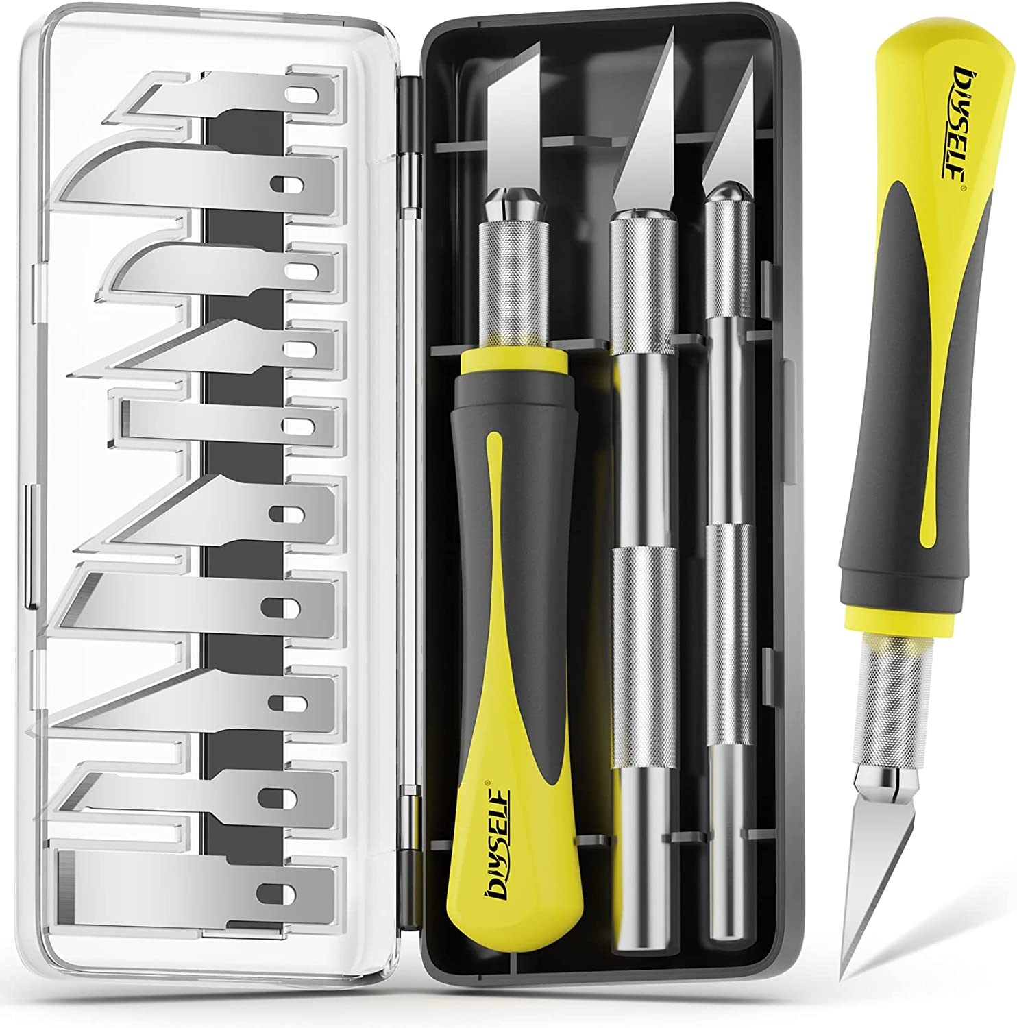 DIYSELF 16-Piece Craft Knife Set, Exacto Knife Set, 3-Piece Hobby Knife with ... - Picture 2 of 14