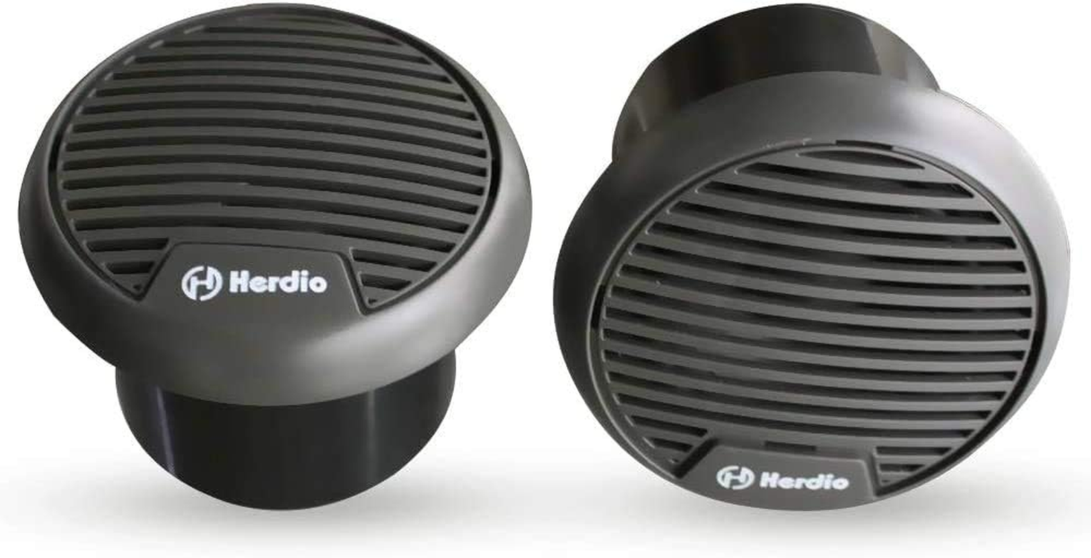Herdio 3 Inch Waterproof Marine Speakers Full Range Audio Motorcycle Speaker Stereo System with MAX Power 140 W (Pair) for Motorcycle,Boat,Hot Tub,Utv,Atv,Golf Carts,Powersports,Car,Spa(Grey)