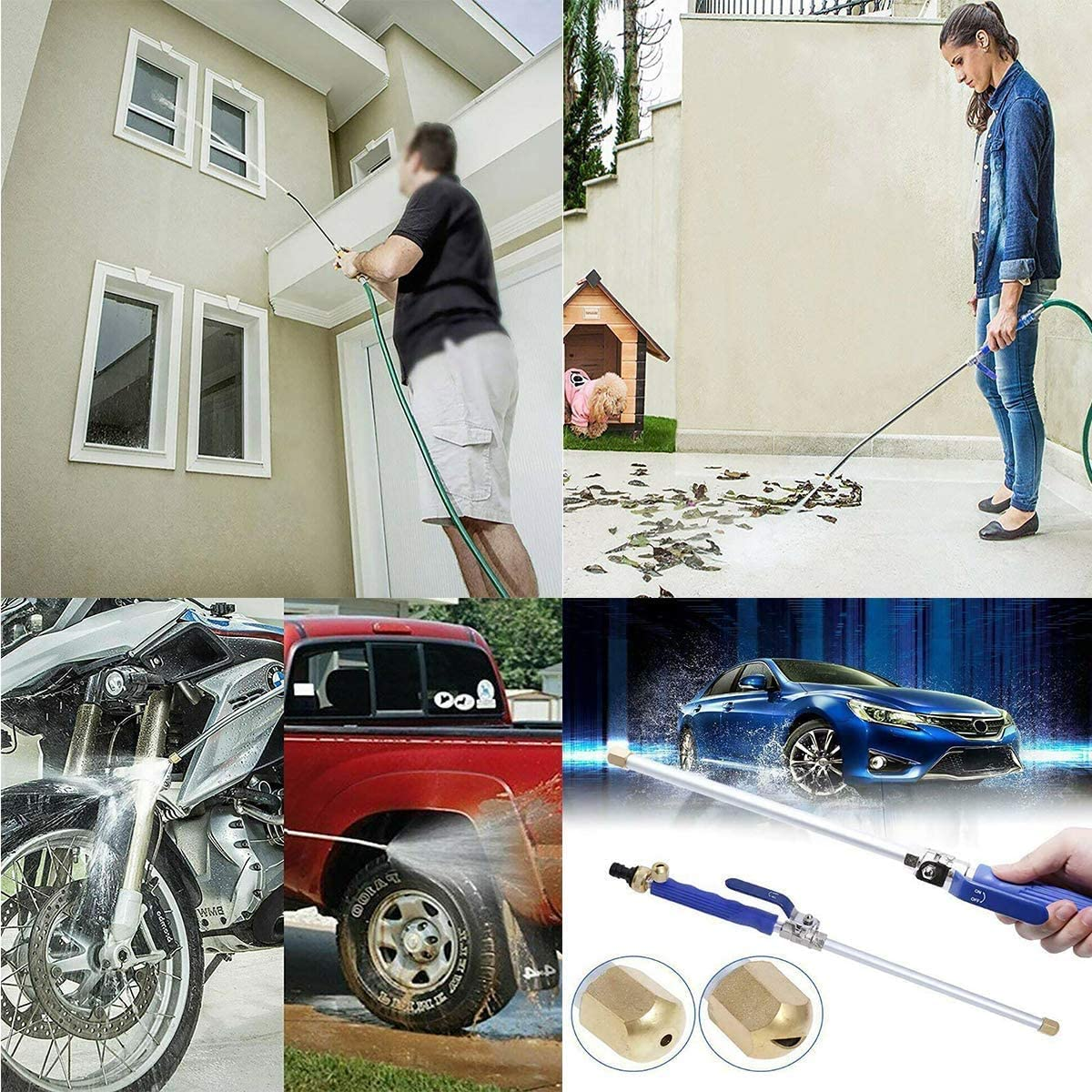 High Pressure Power Washer Wand, Hydro Jet Water Hose Nozzle,Watering Sprayer... - Picture 6 of 14