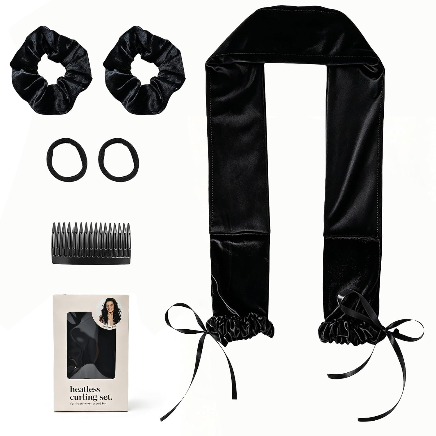 Sleepy Tie, Heatless Curling Headband Overnight No Heat Curler Set for Long Hair