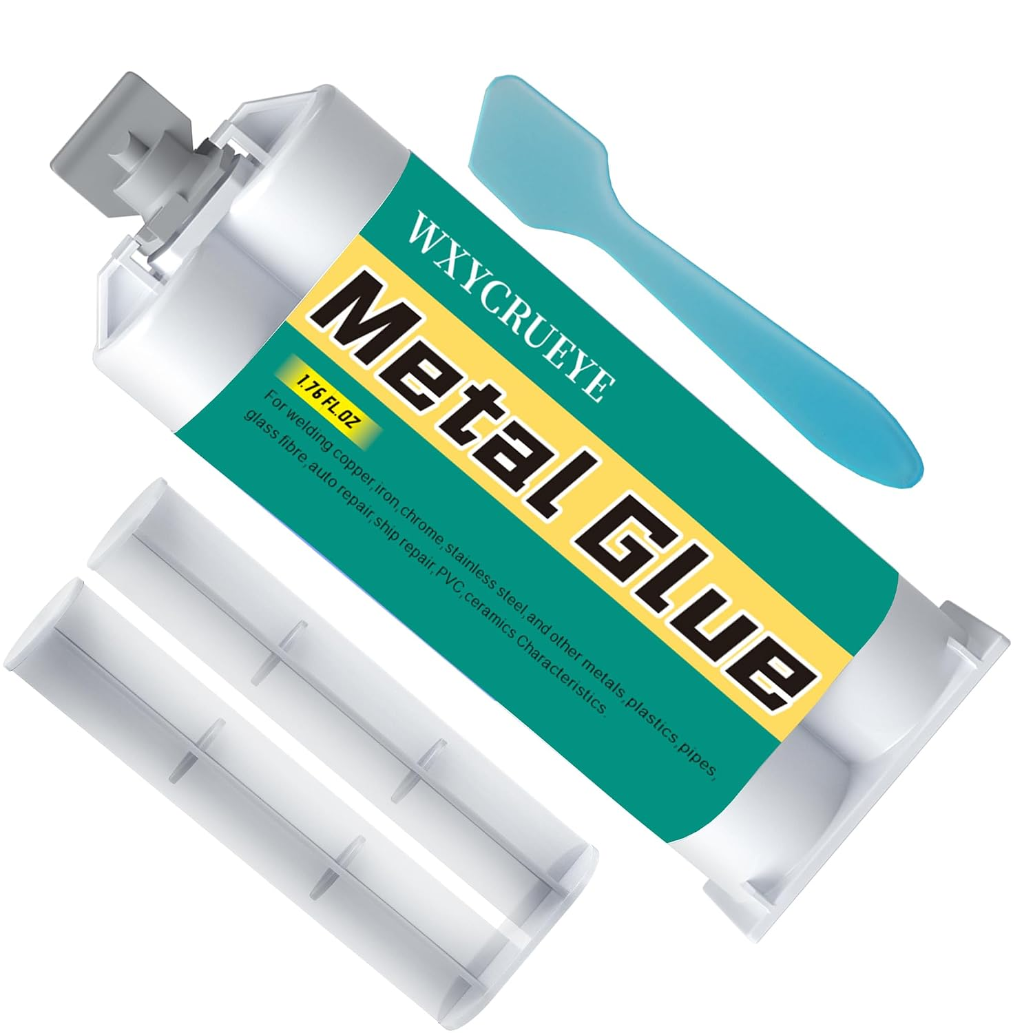 Metal Glue, Heavy Duty Waterproof Epoxy Adhesive for Metal Repair, Welding High Strength Oily Glue with Heat and Corrosion Resistance, Ideal Adhesive for Metals, Plastic, Ceramics, PVC and Fiberglass