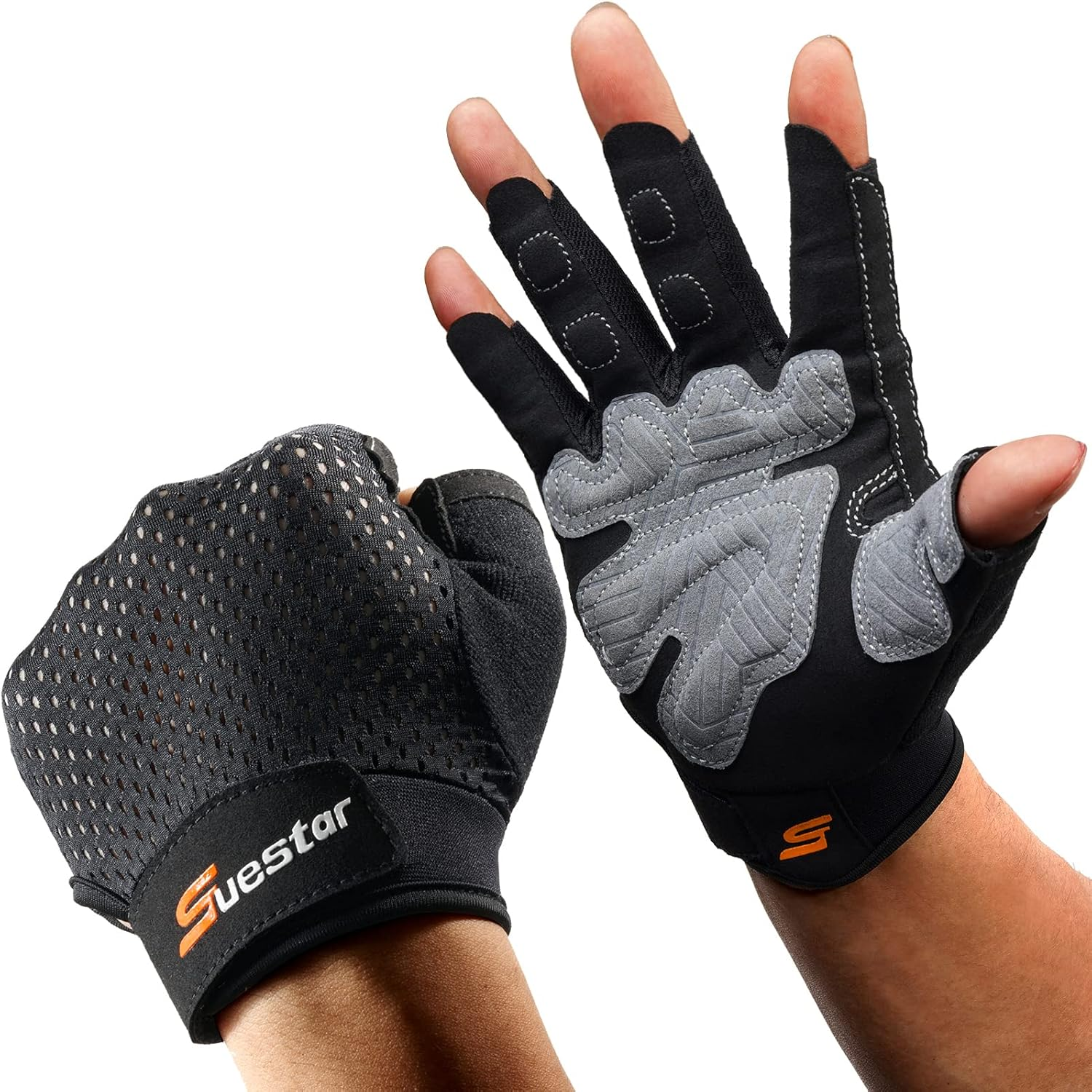 Suestar Workout Gloves for Men Women, Weight Lifting with Full Palm Protection, Excellent Grip, Ultra Breathable for Weightlifting, Fitness, Training, Hanging